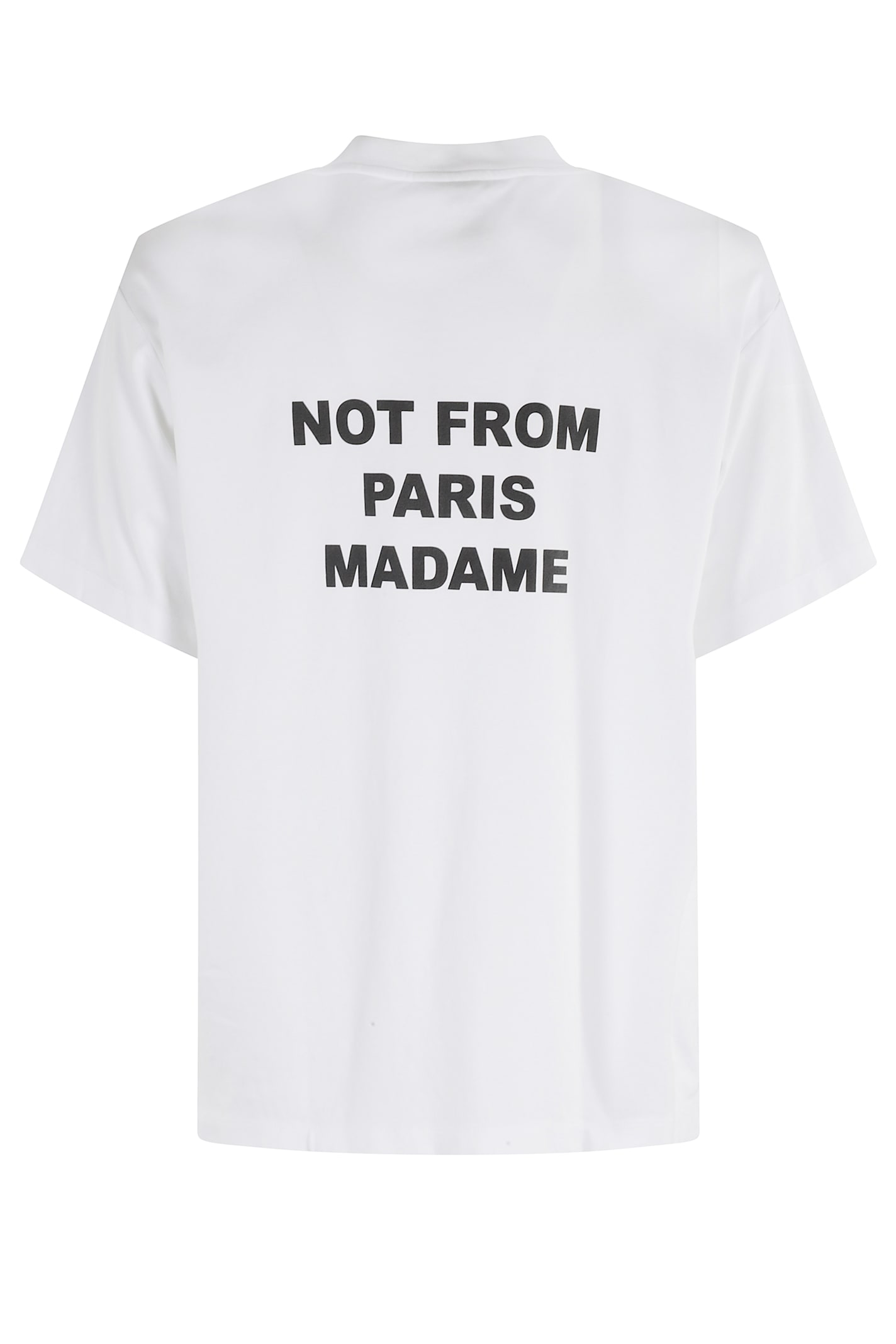 Drôle De Monsieur White Crewneck T-shirt With Slogan Print On The Front And Back In Cotton Man In White