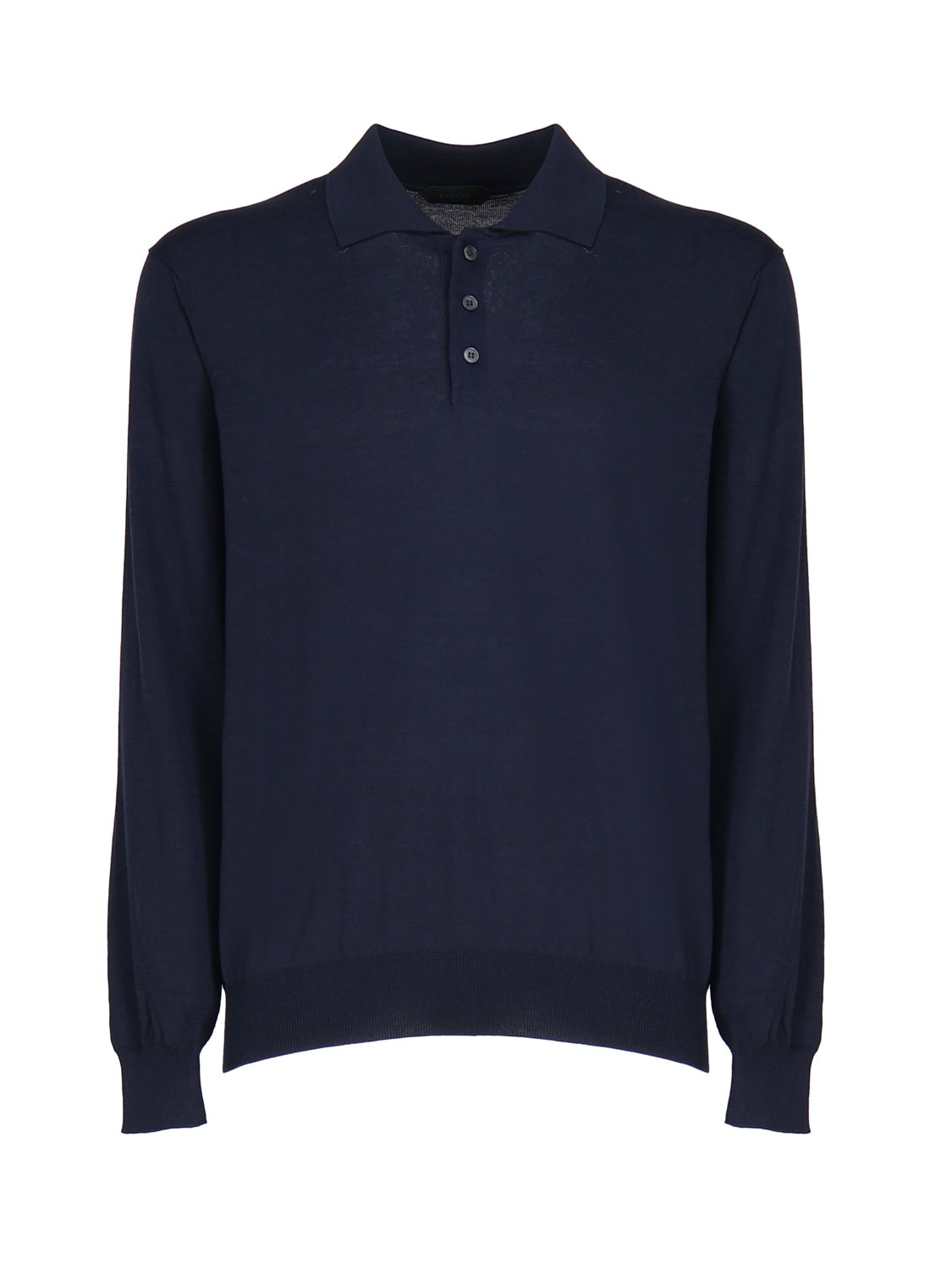 Shop Zanone Long-sleeved Polo Shirt In Blue