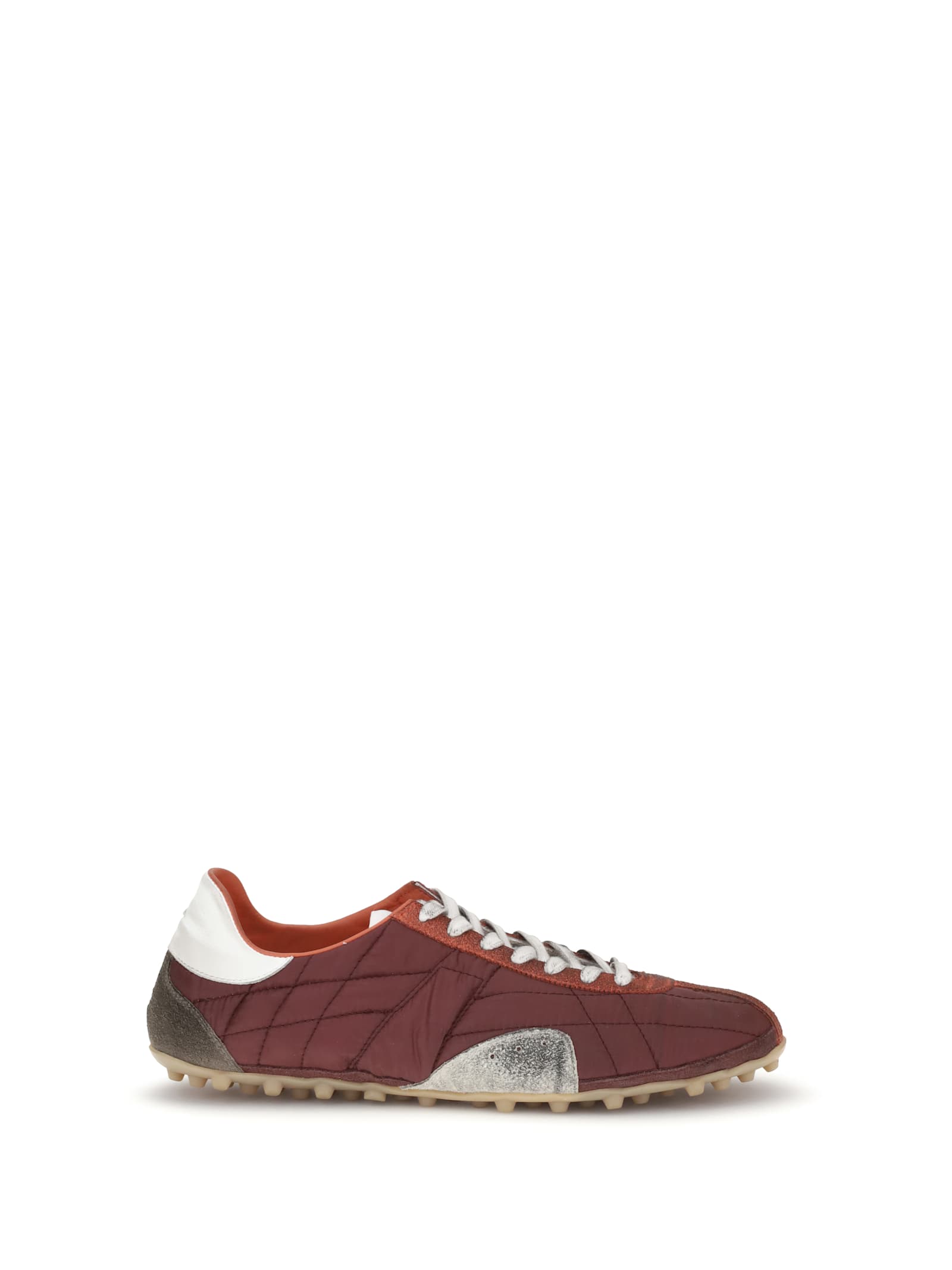 Maison Margiela Sprinters Leather And Suede-trimmed Nylon Sneakers In Burgundy