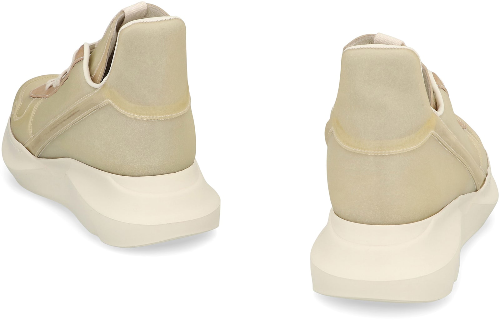 Rick Owens Geth Leather High-top Sneakers In Beige