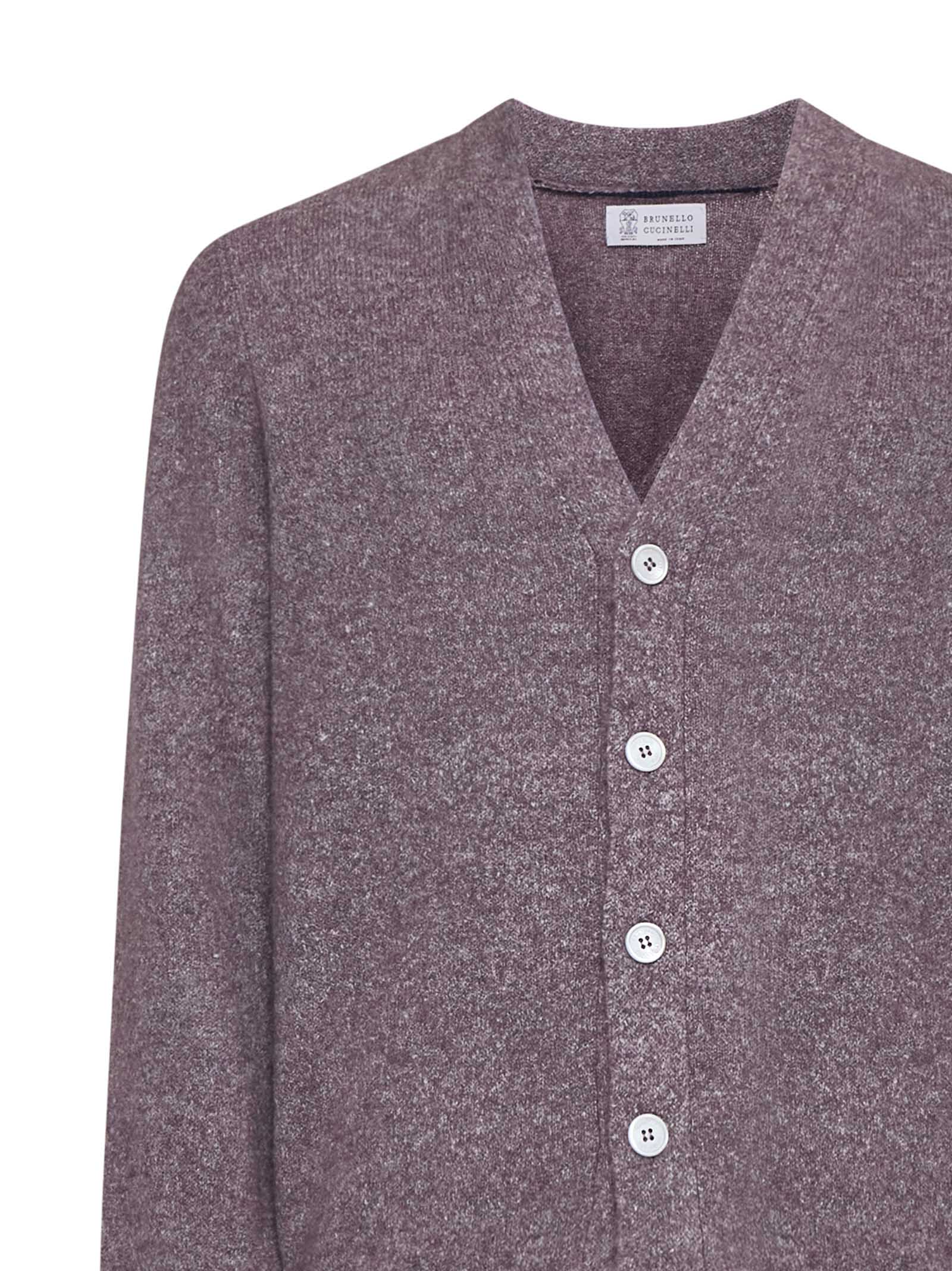 Shop Brunello Cucinelli Cardigan In Cipolla+grigio