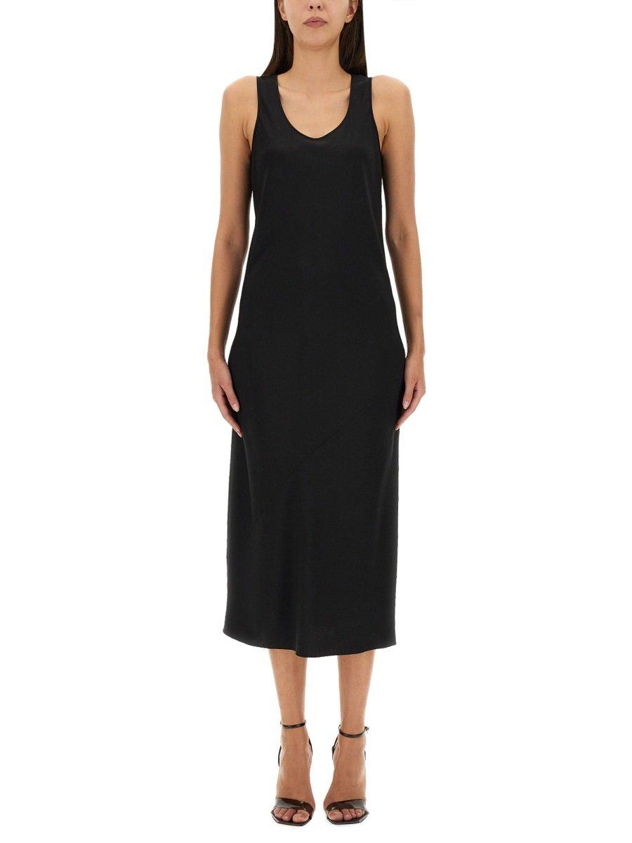 Shop Sportmax Sleeveless Midi Dress In Nero