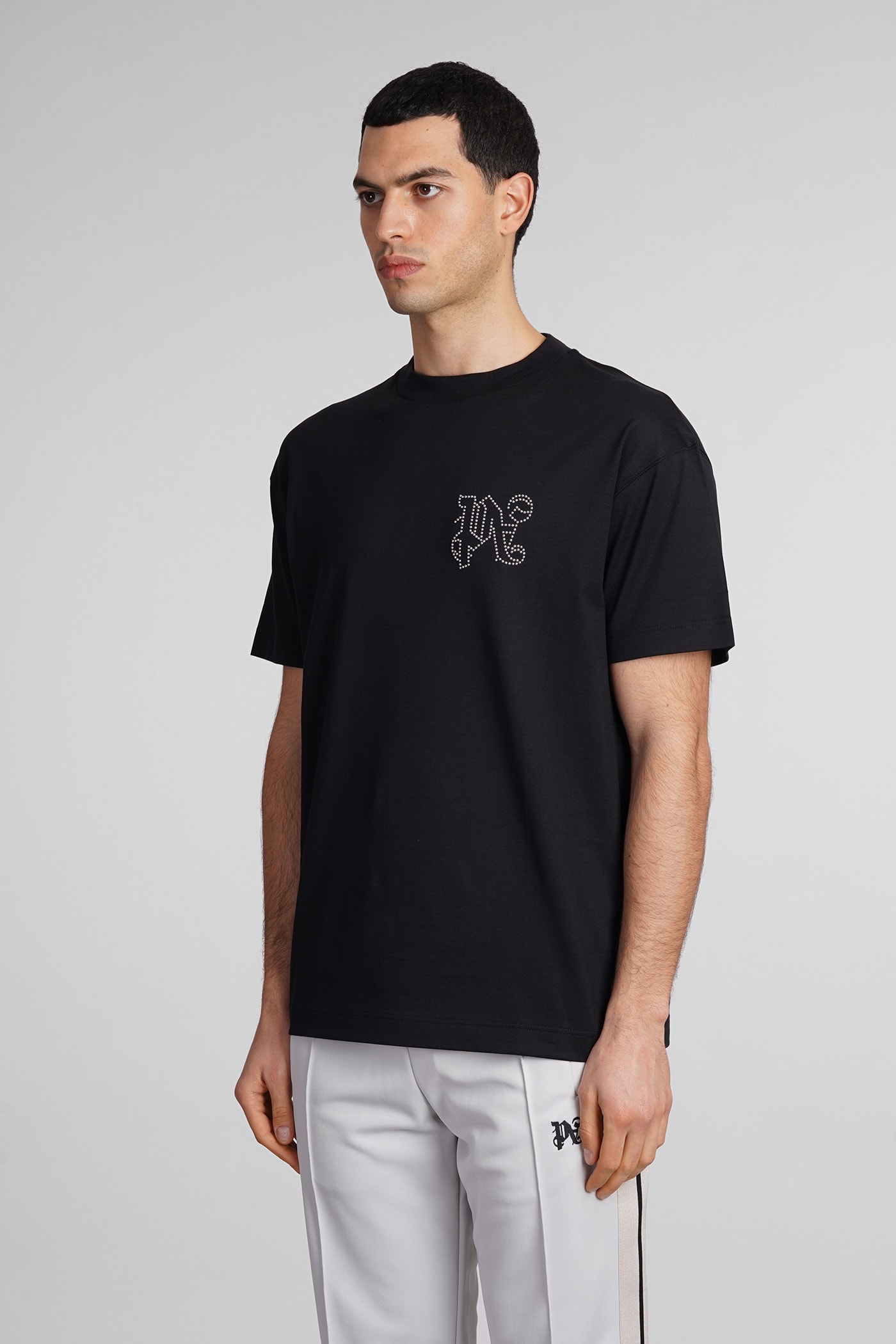 Shop Palm Angels T-shirt In Black Cotton