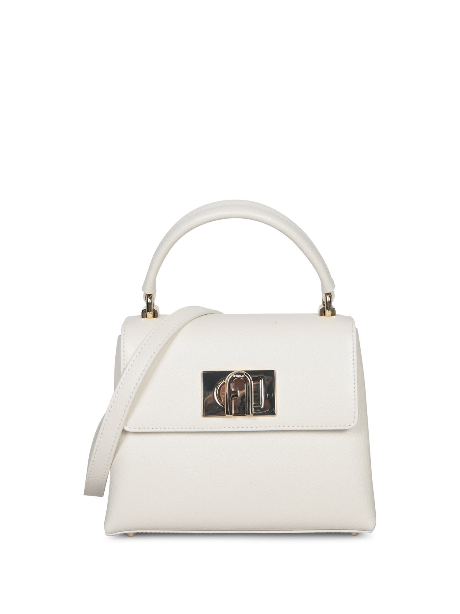 Furla Mini Top Handle Bag In Cream