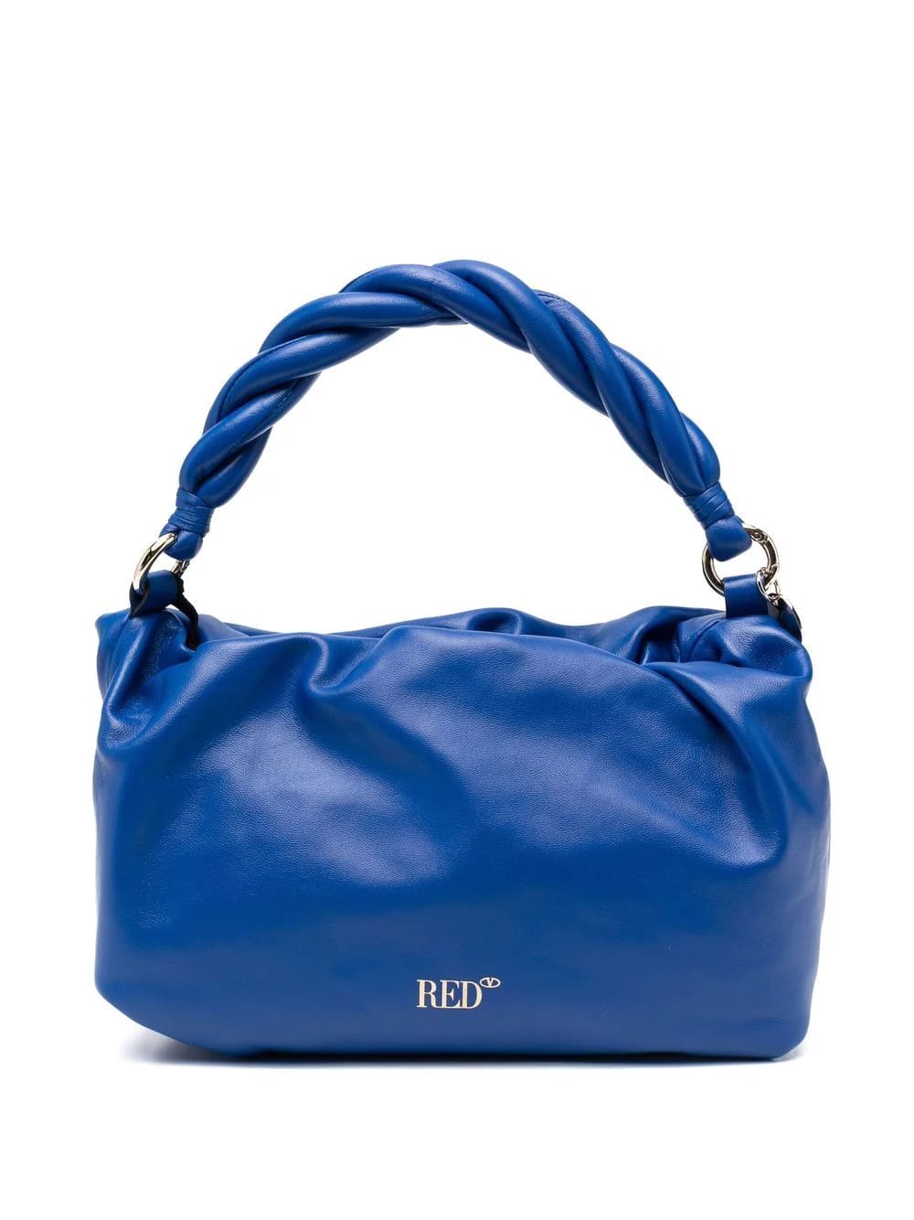 RED Valentino Royal Blue Leather Handbag With Logo