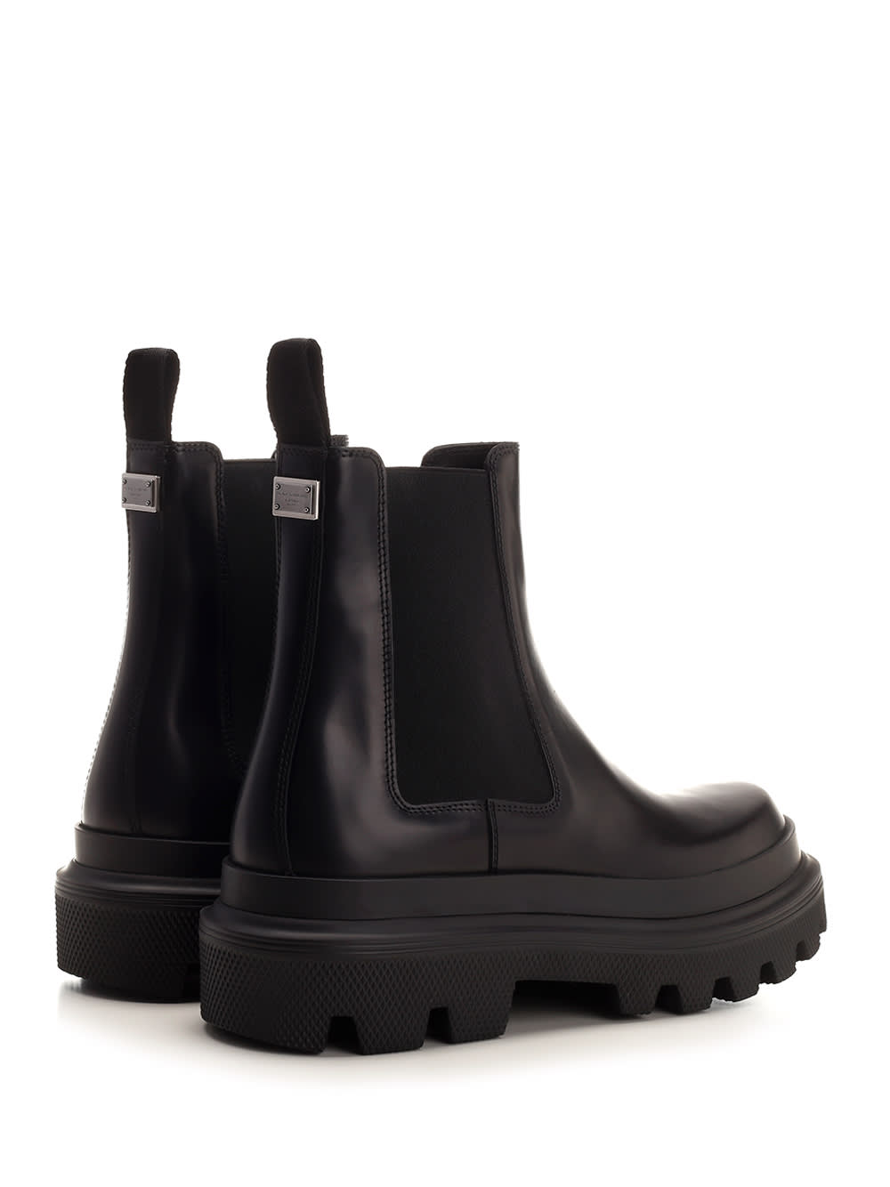 Shop Dolce & Gabbana Brushed Leather Ankle Boot In Black