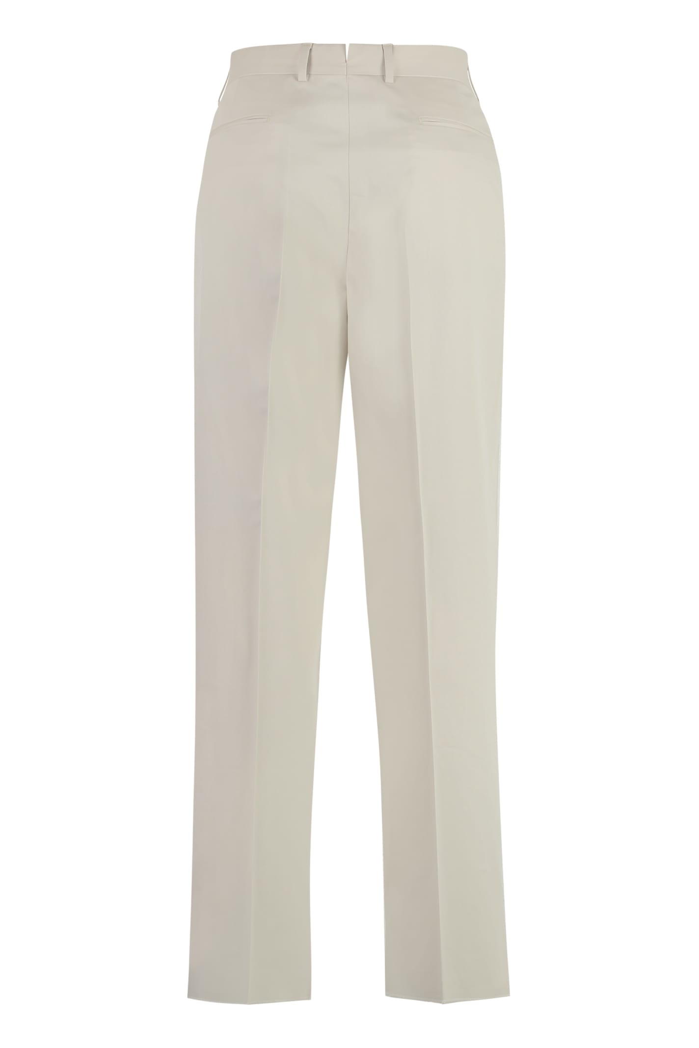 Shop Zegna Stretch Cotton Chino Trousers In Ivory