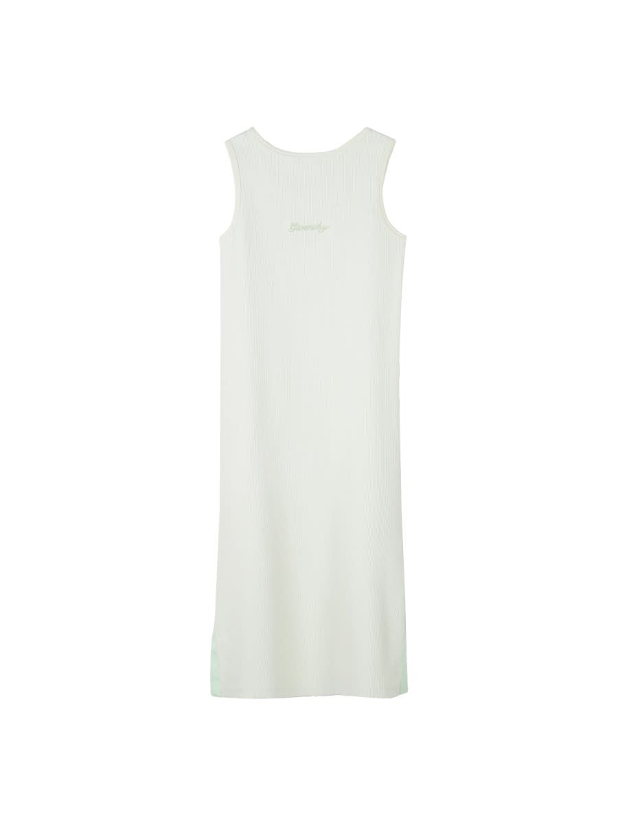Givenchy White Sleeveless Ribbed Dress With 4g Logo
