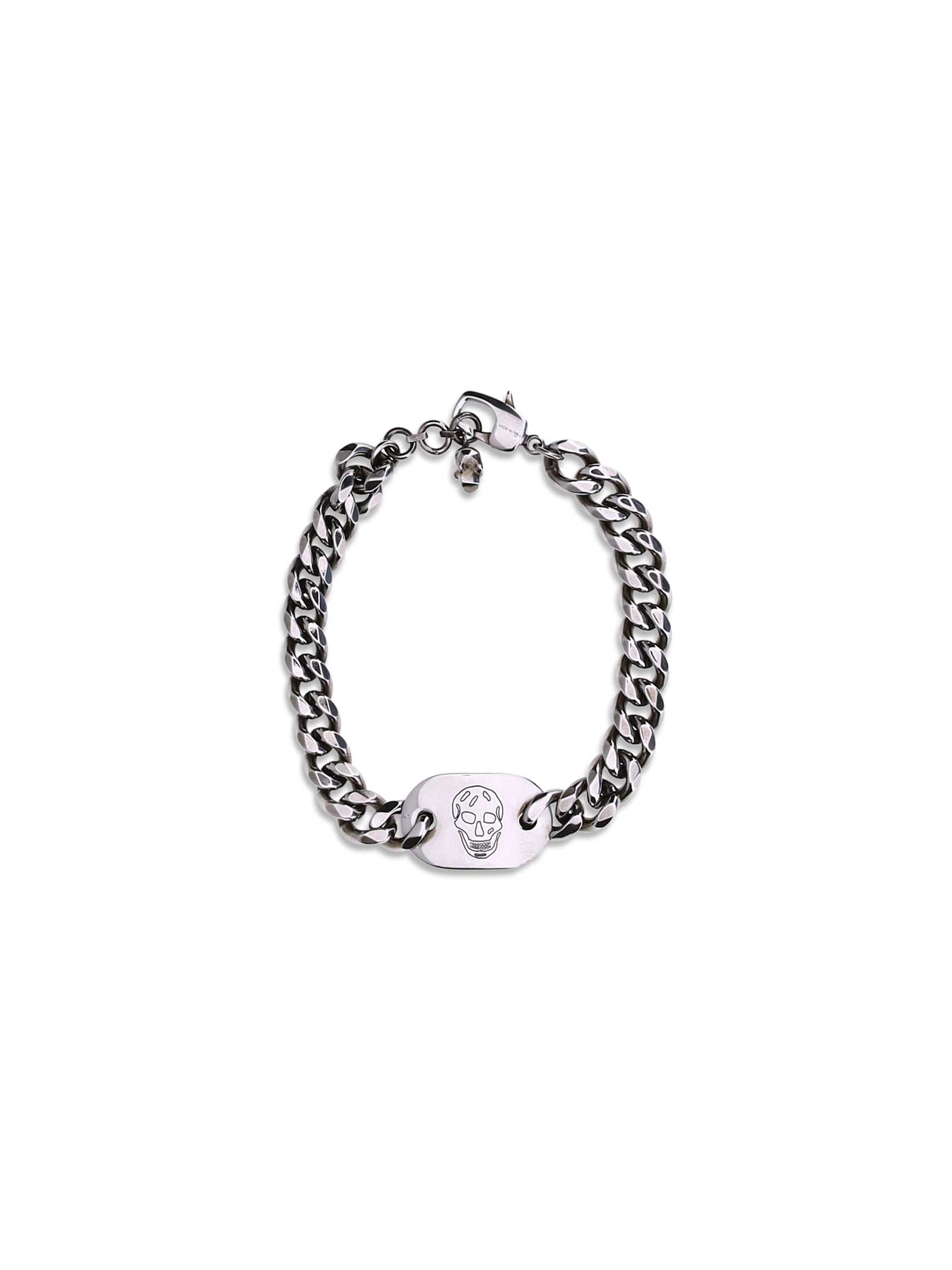 Alexander Mcqueen Men Skull Bracelet In Metallic