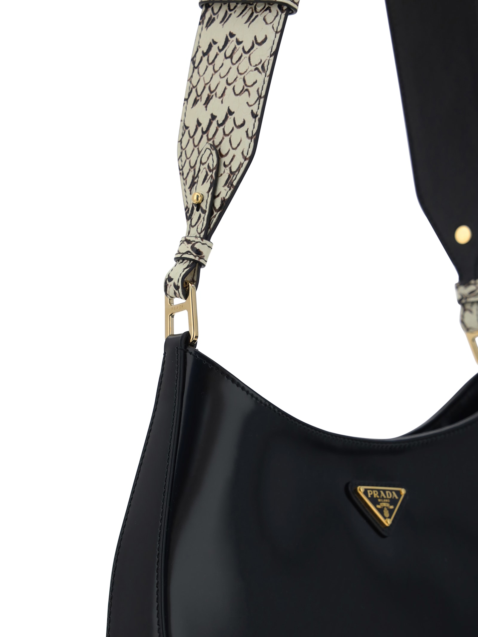 Shop Prada Shoulder Bag In Nero+roccia 1