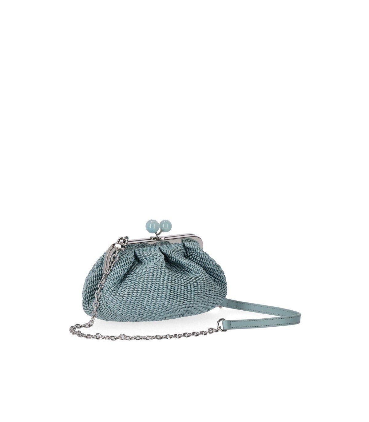 Shop Weekend Max Mara Chain Link Small Clutch Bag In Azzurro