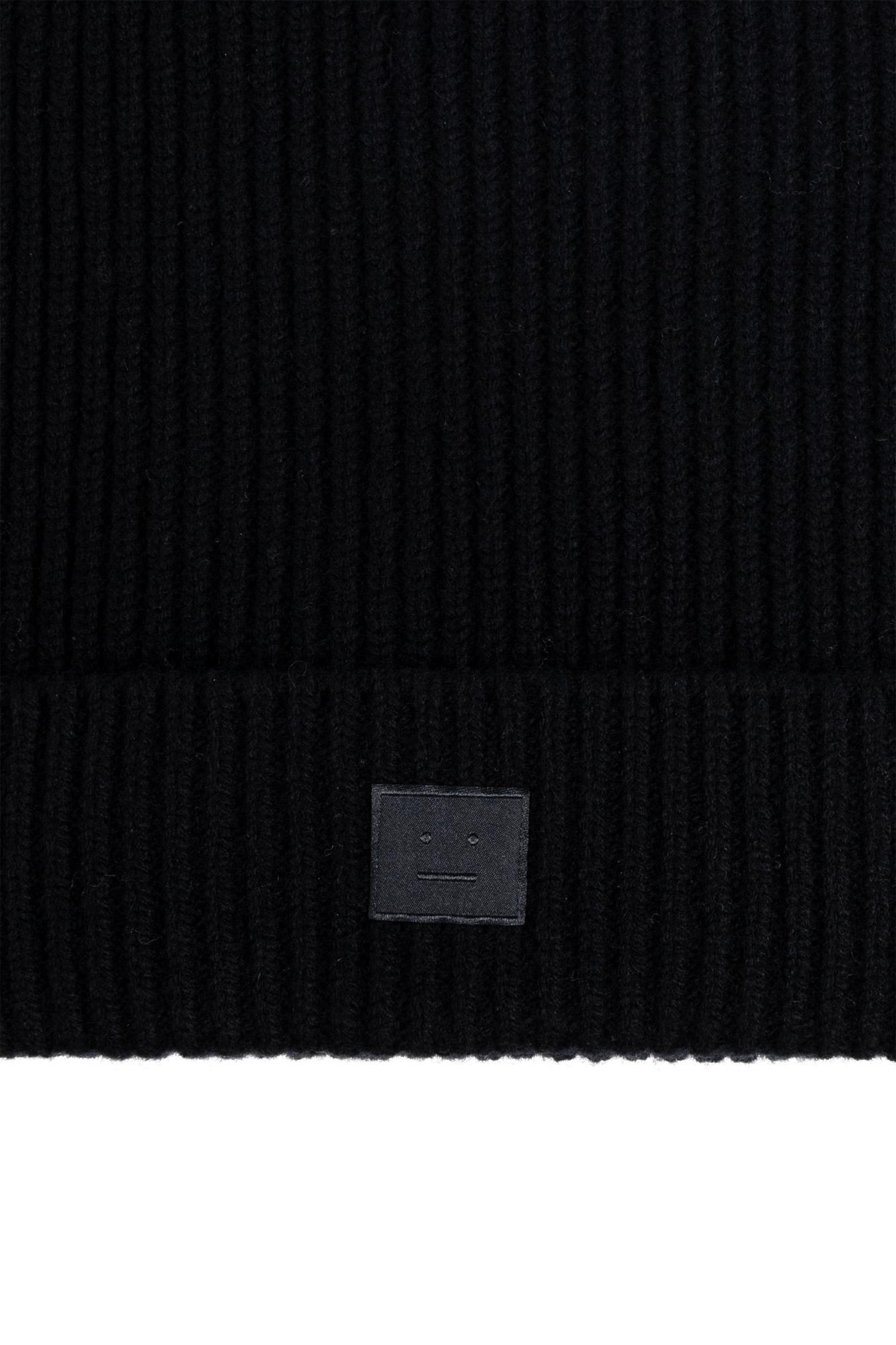 Acne Studios Wool Beanie With Logo In Black