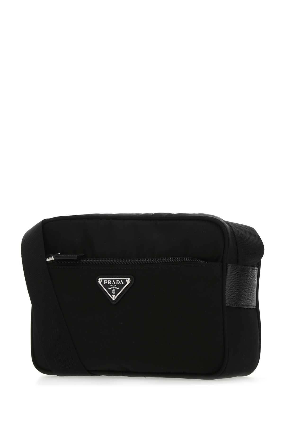 Prada Black Re-nylon Crossbody Bag In Red