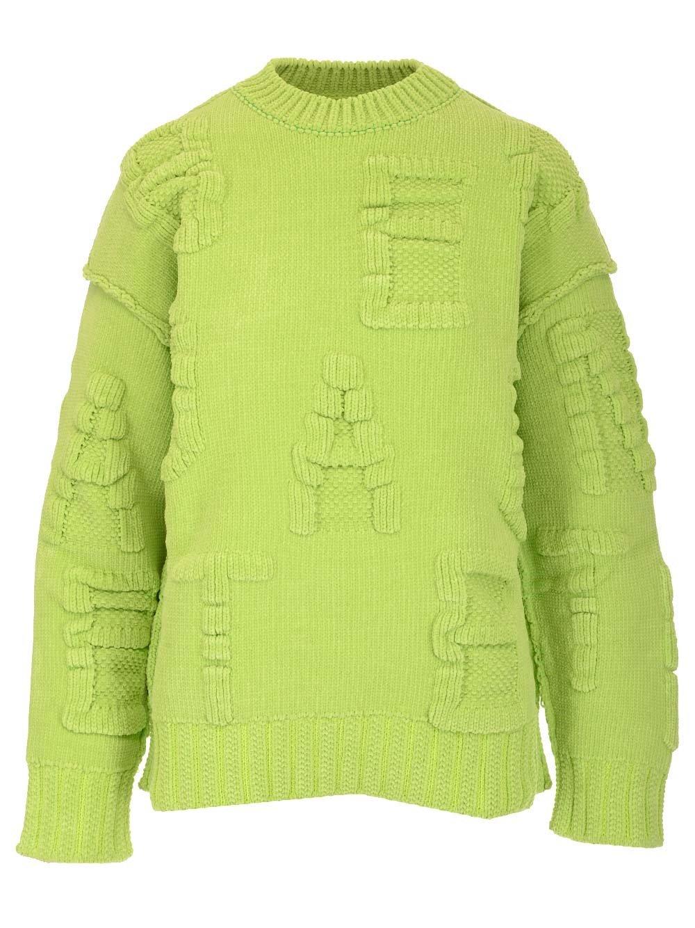 Bottega Veneta Alphabet Jacquard Chenille Sweater In Multicolour