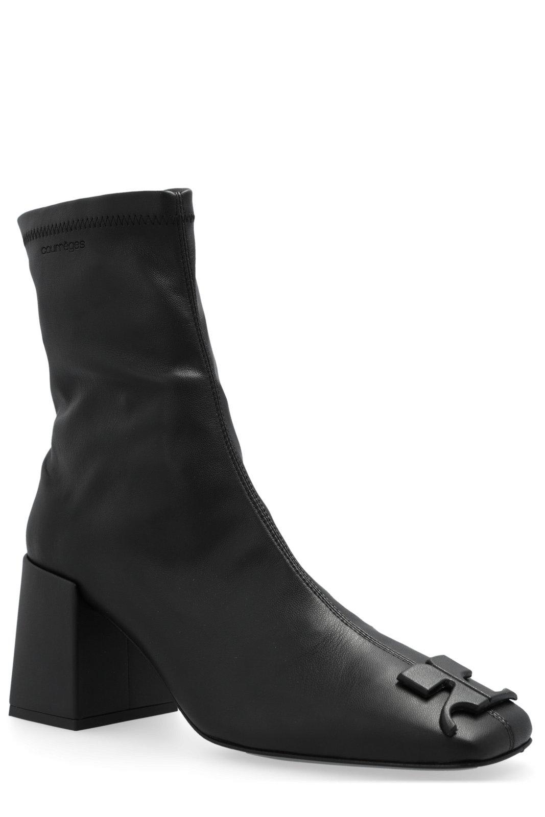 Shop Courrèges Reedition Sqaure Toe Boots In Nero