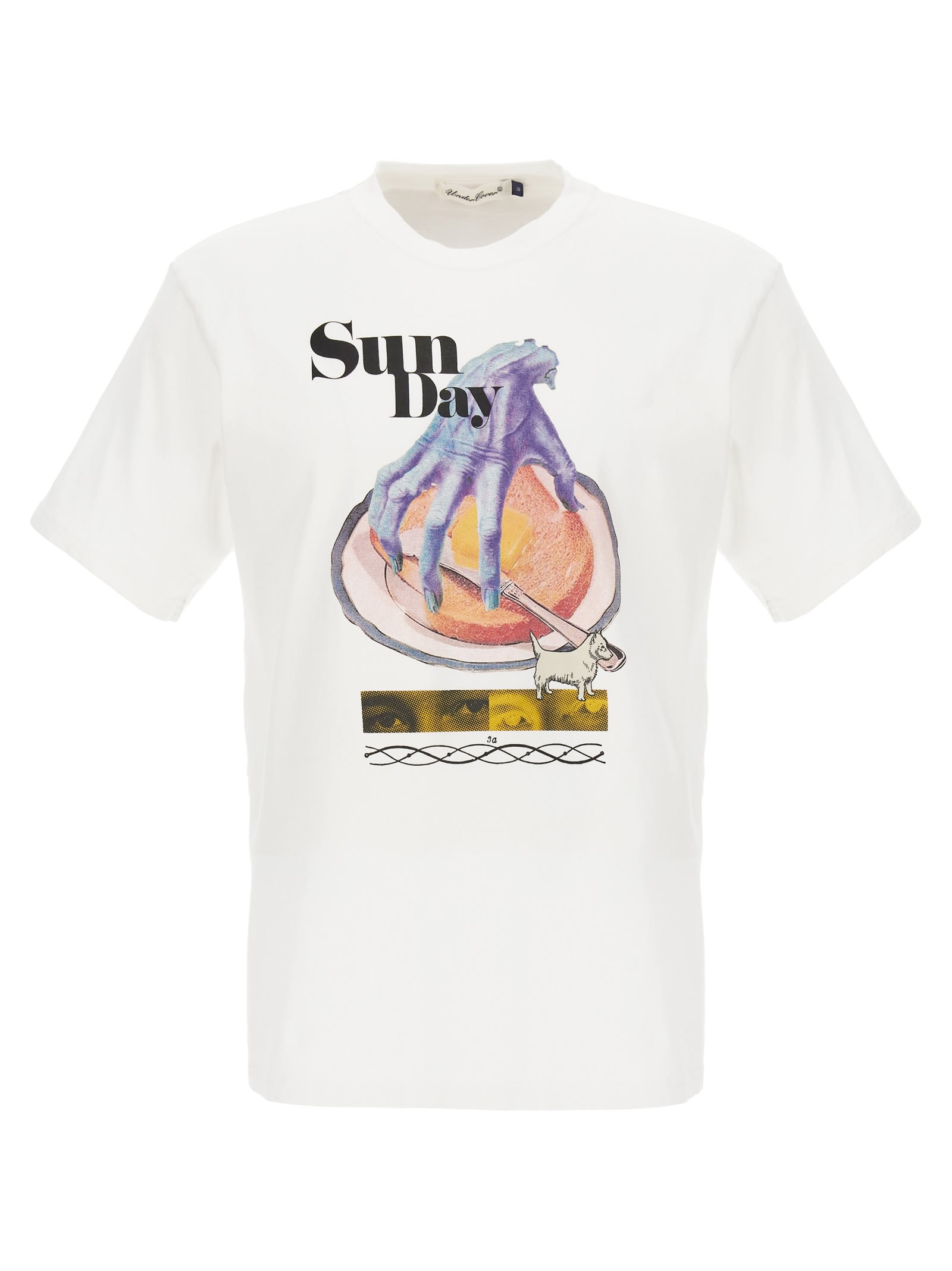 Shop Undercover Printed T-shirt In White