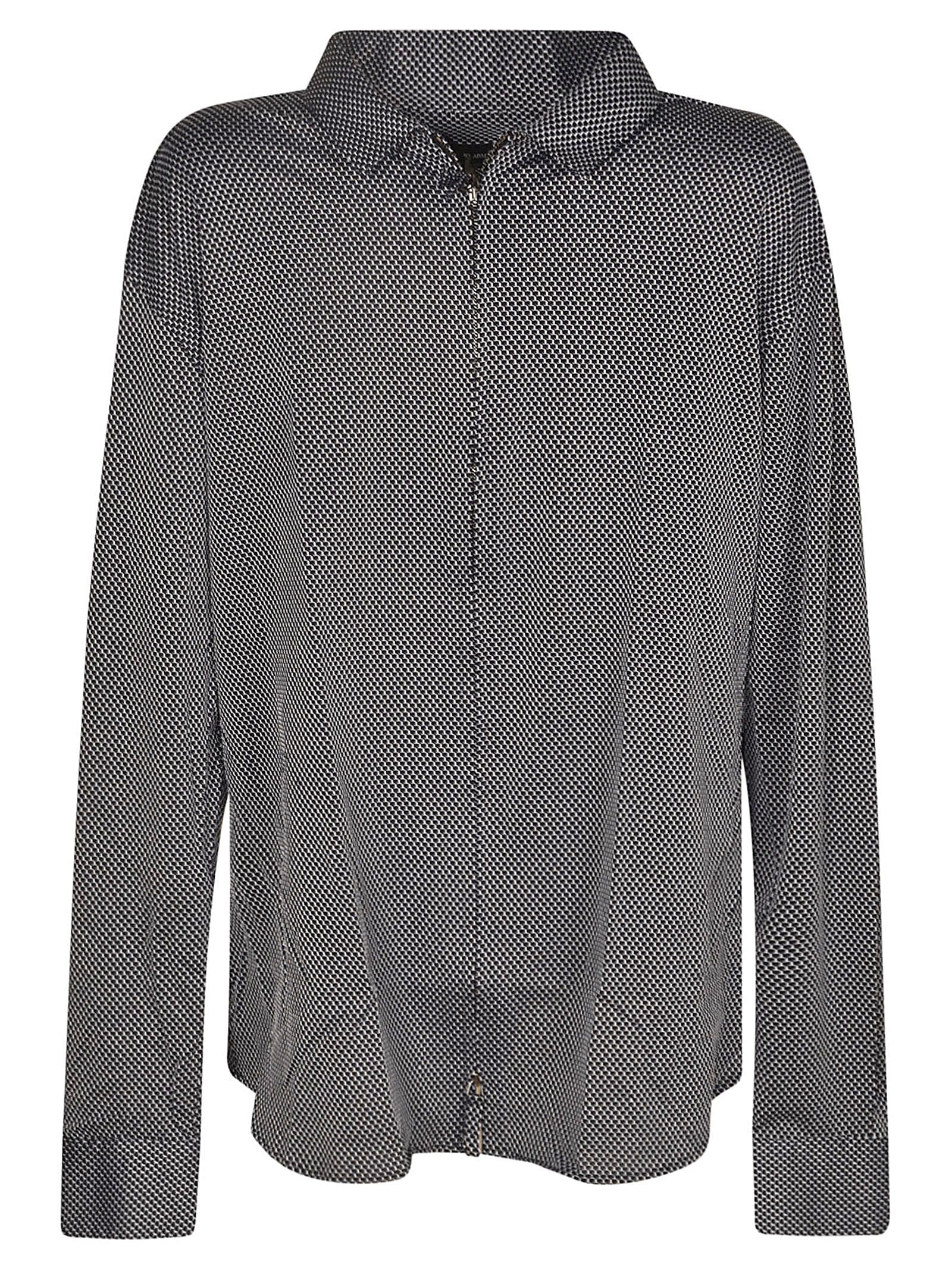 Shop Giorgio Armani Zip Shirt In Fbwf