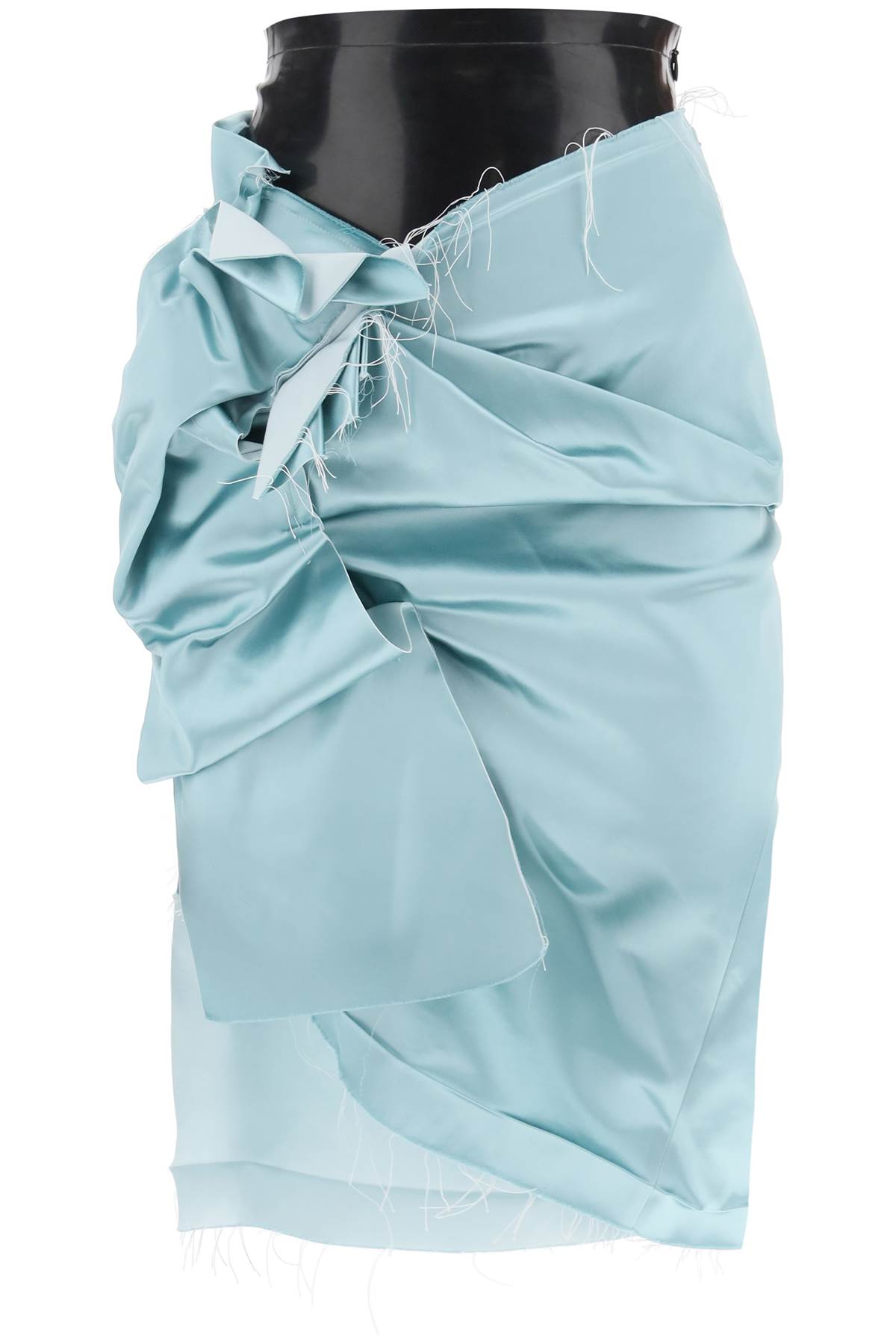 Shop Maison Margiela Decortique Skirt With Built-in Briefs In Latex In Teal