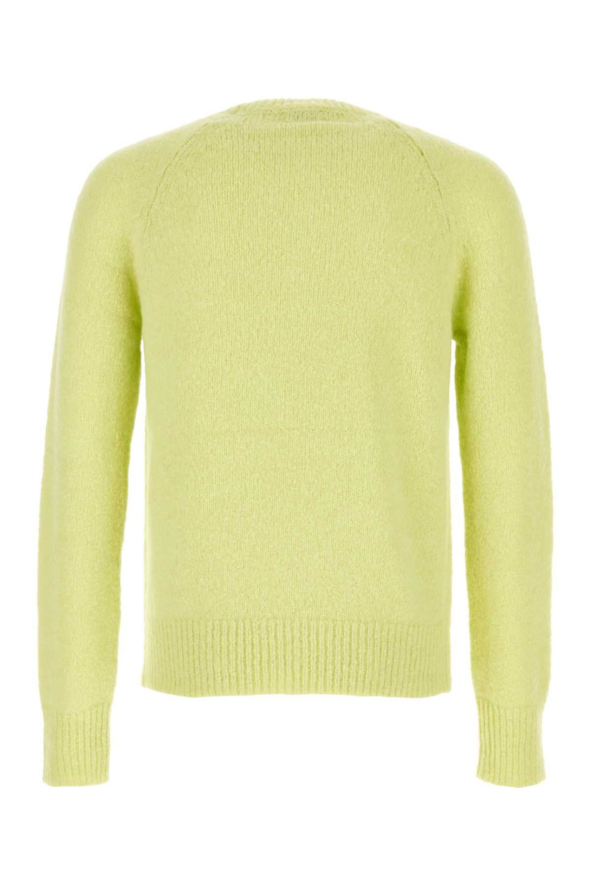 Shop Dries Van Noten Acid Green Alpaca Blend Sweater In Lime