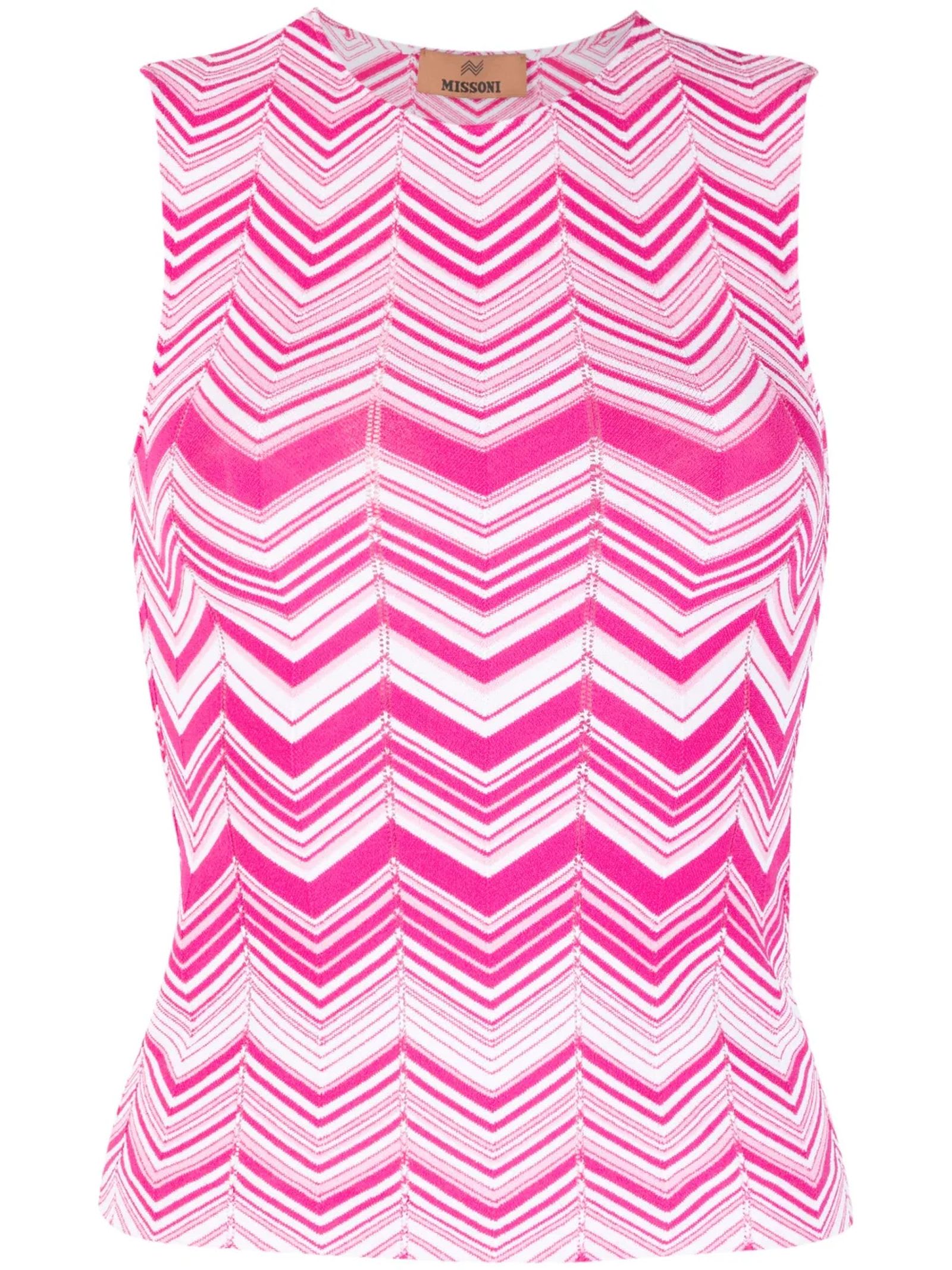 MISSONI PINK AND WHITE TANK TOP