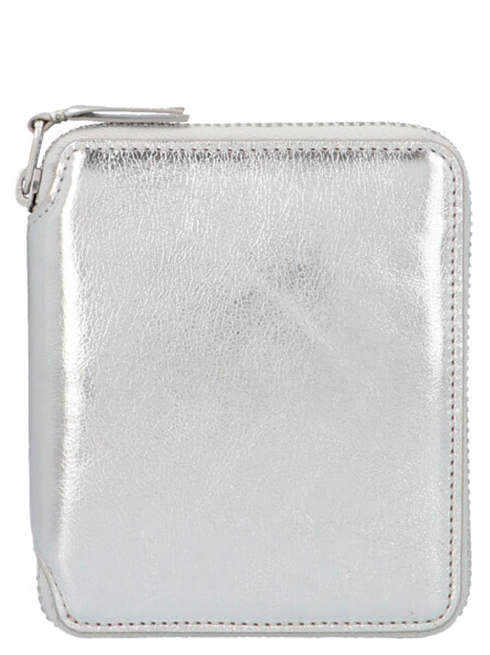 Comme Des Garçons Classic Leather Line Wallet In Silver