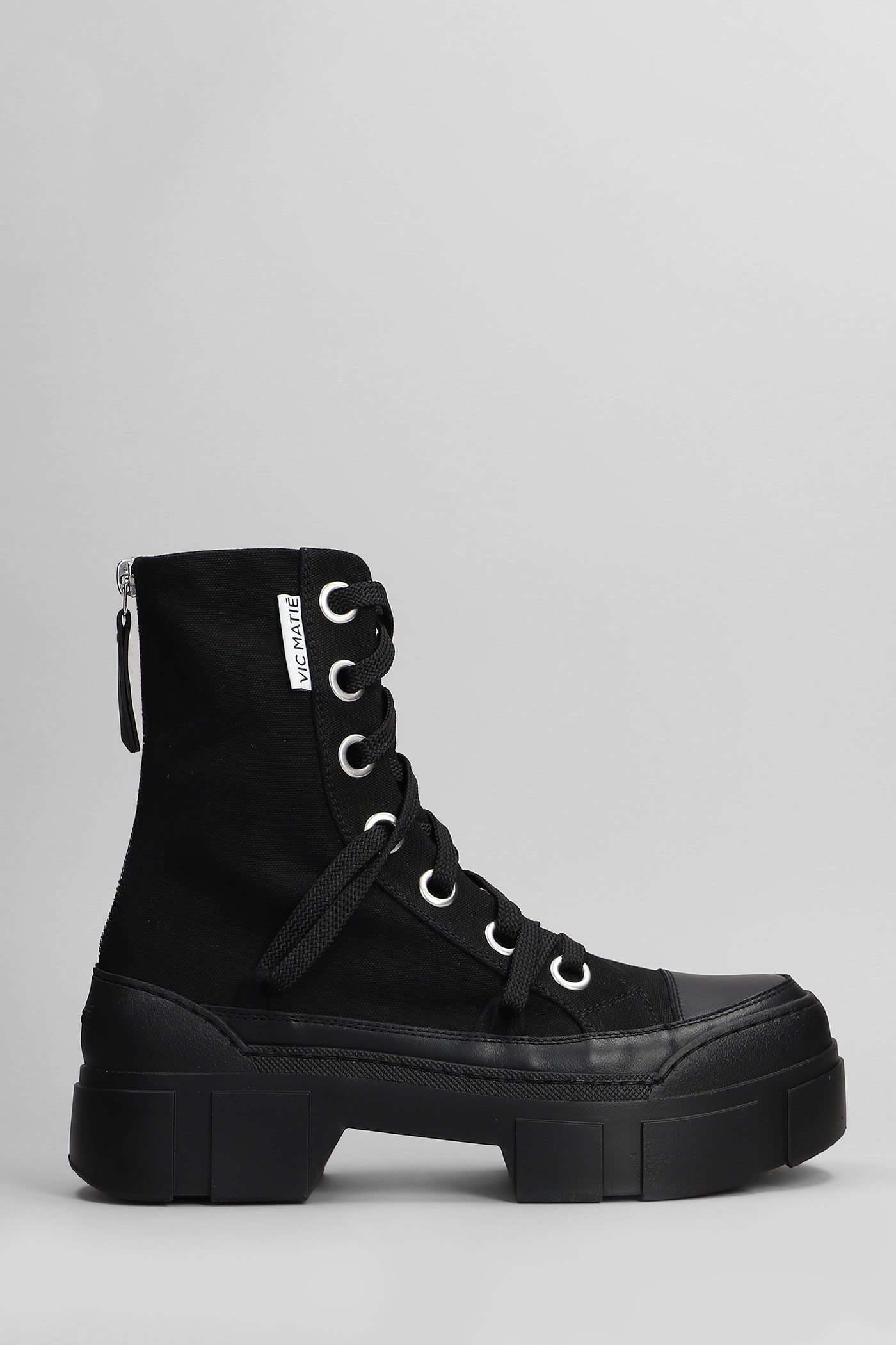 VIC MATIE BARDO-NILO 101 COMBAT BOOTS IN BLACK FABRIC 