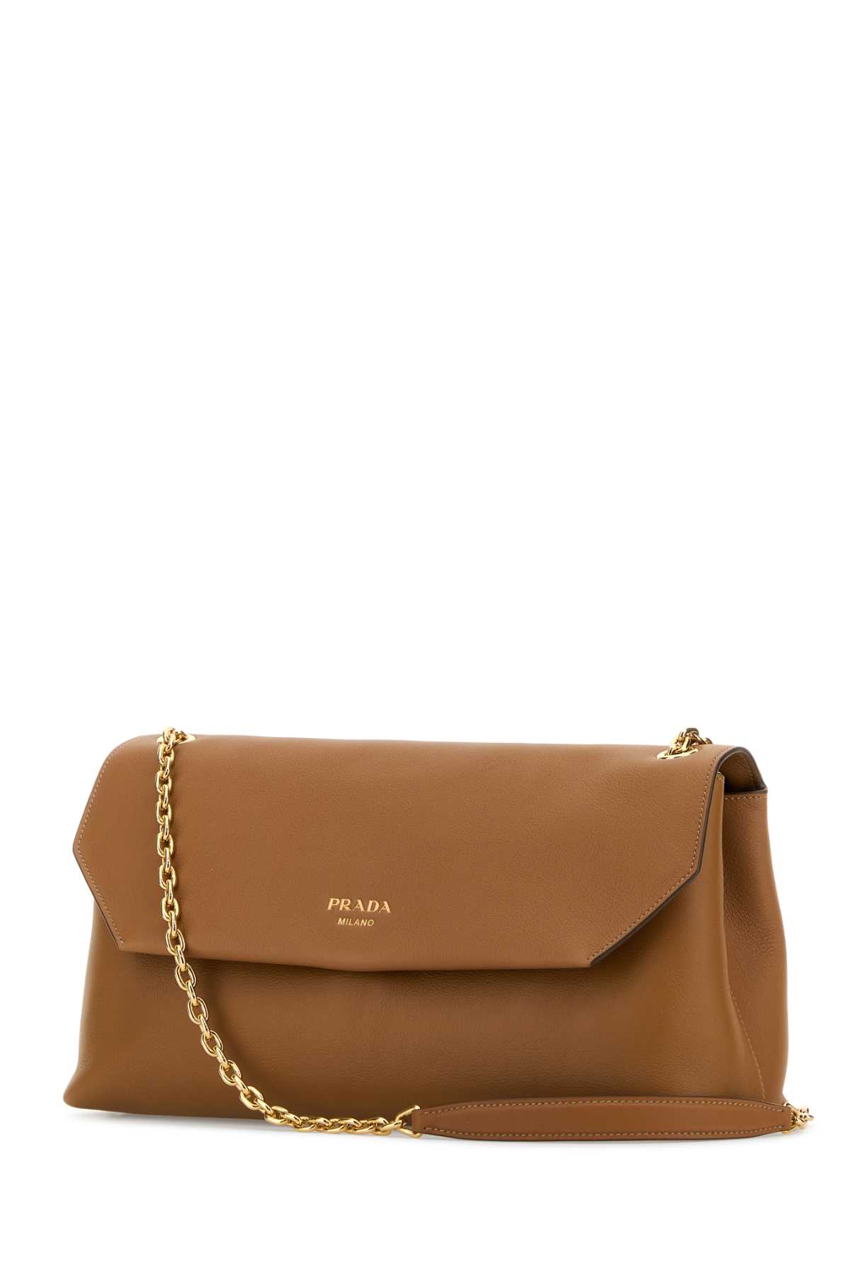 Shop Prada Caramel Leather Shoulder Bag In Caramel0