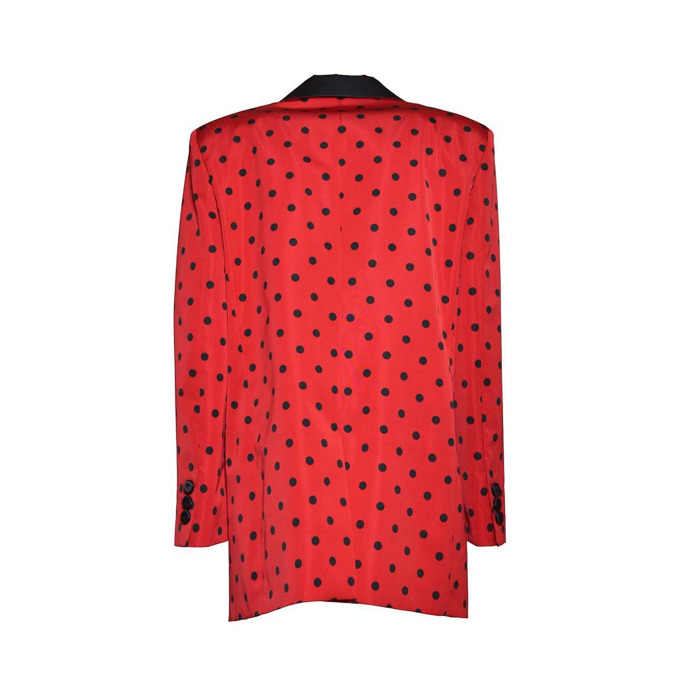 Shop Moschino Dotted Print Skirt In Rosso