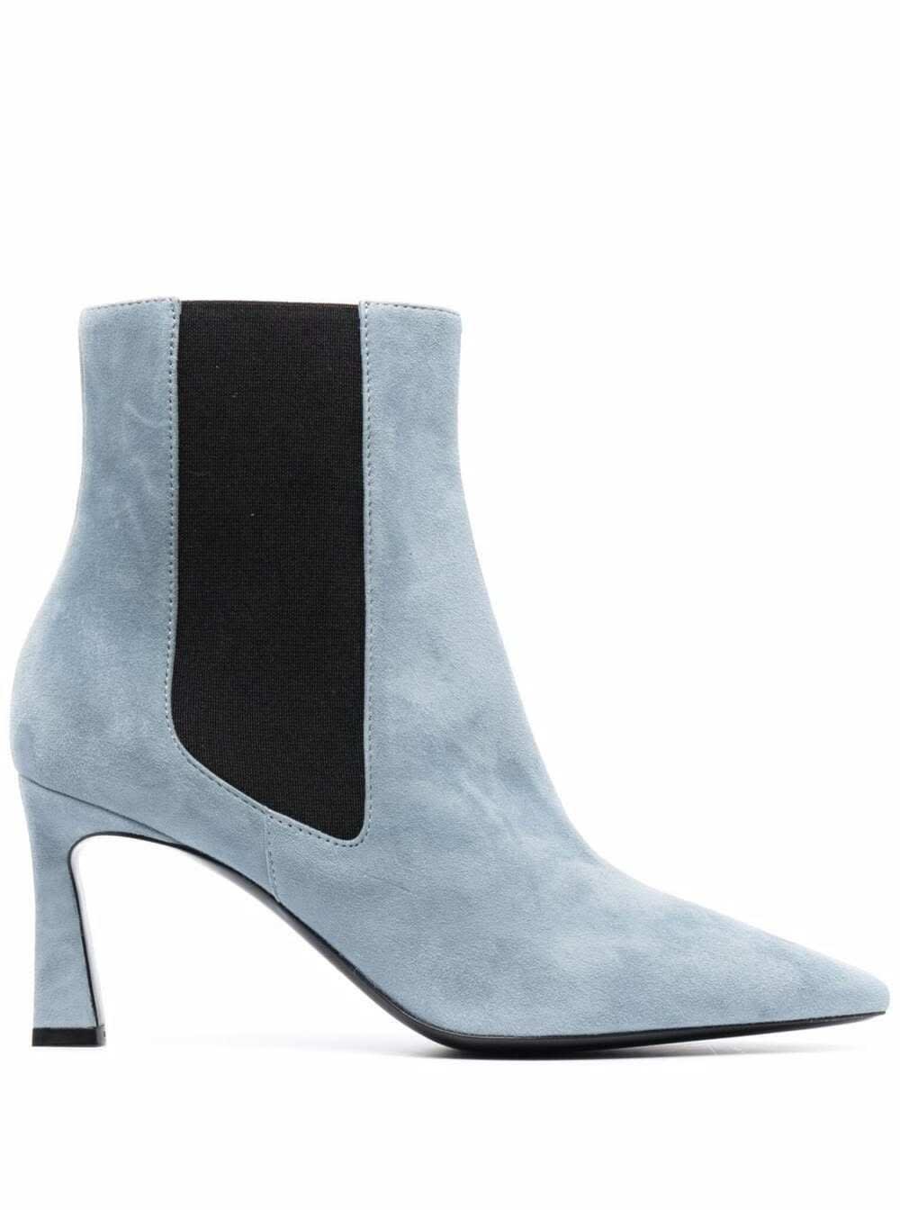 light blue suede booties