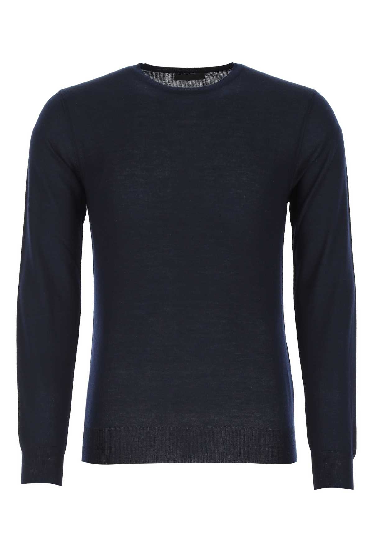 Shop Prada Navy Blue Cashmere Sweater In F0008
