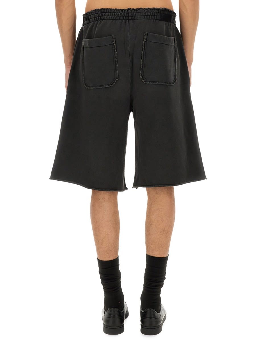 Helmut Lang Relaxed-fit Black Shorts With Flared Leg