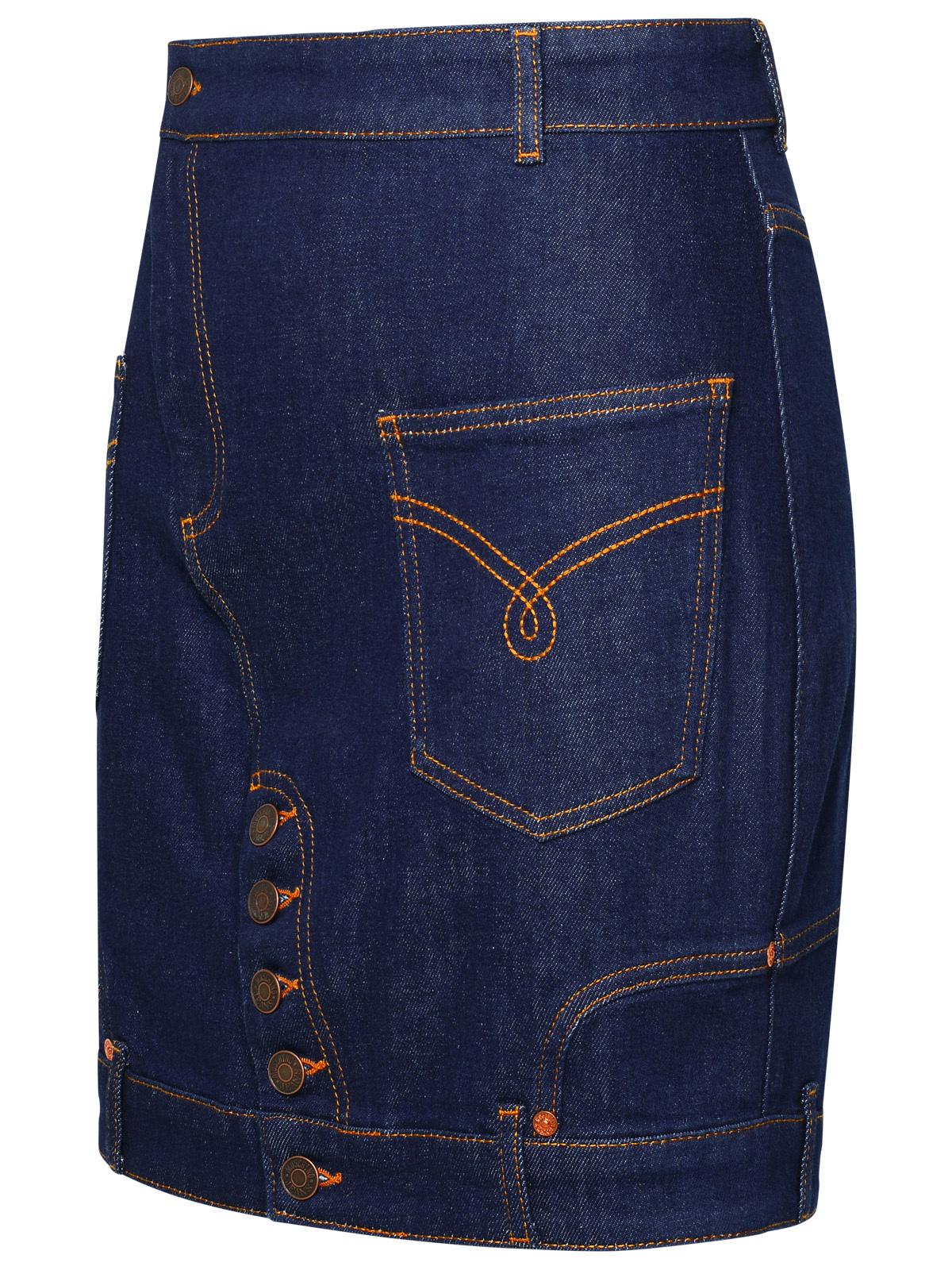 Shop M05ch1n0 Jeans Blue Demin Skirt