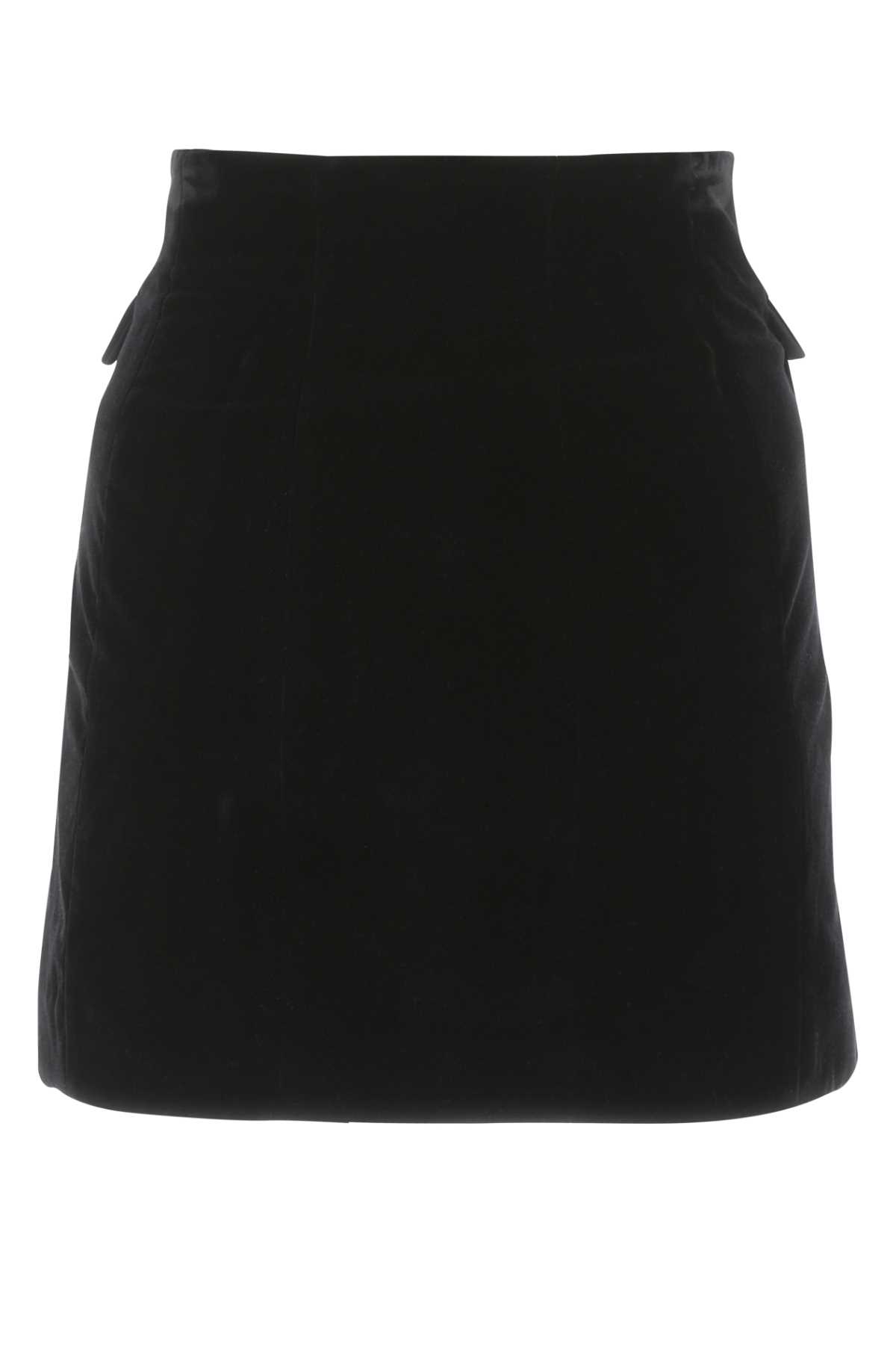 Alessandra Rich Black Chenille Mini Skirt In 900
