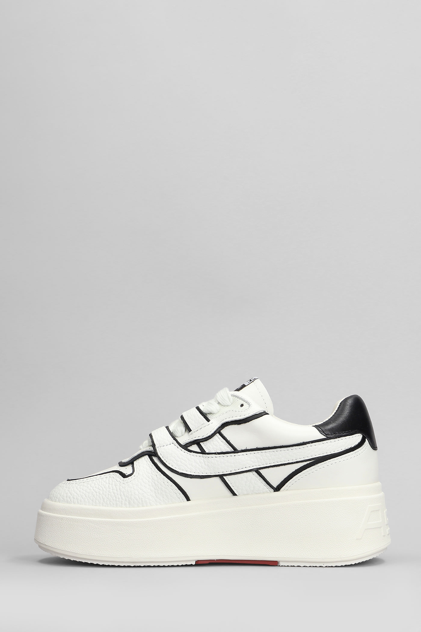 Ash Low Top Leather Platform Sneakers In White