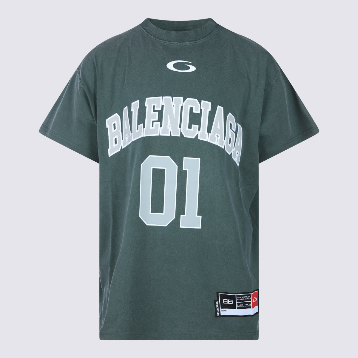 Balenciaga Graphic Print Basketball Short Sleeve T-shirt In Green