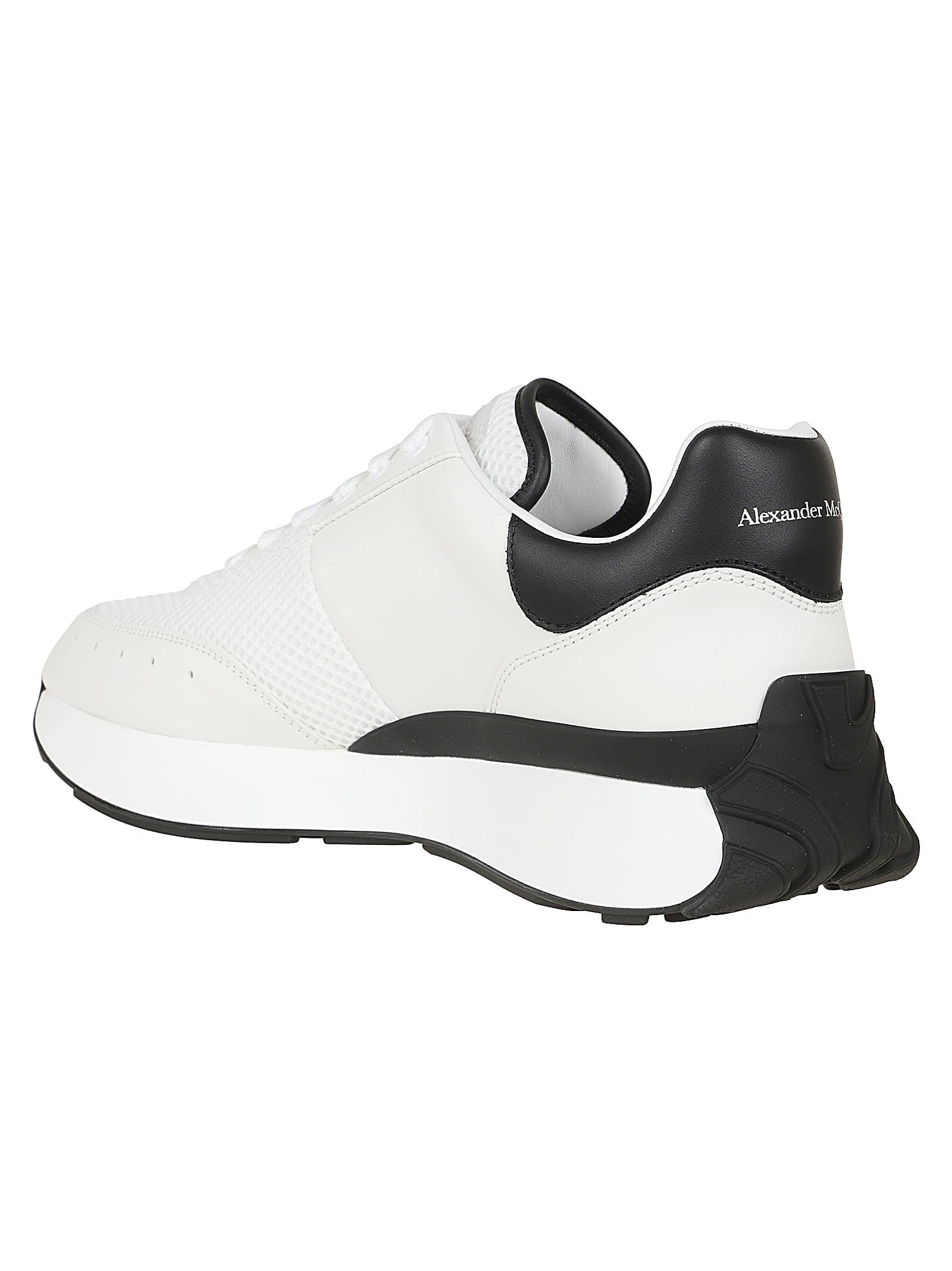 Shop Alexander Mcqueen Sneake Leath.s.rubb. In White Black Silver