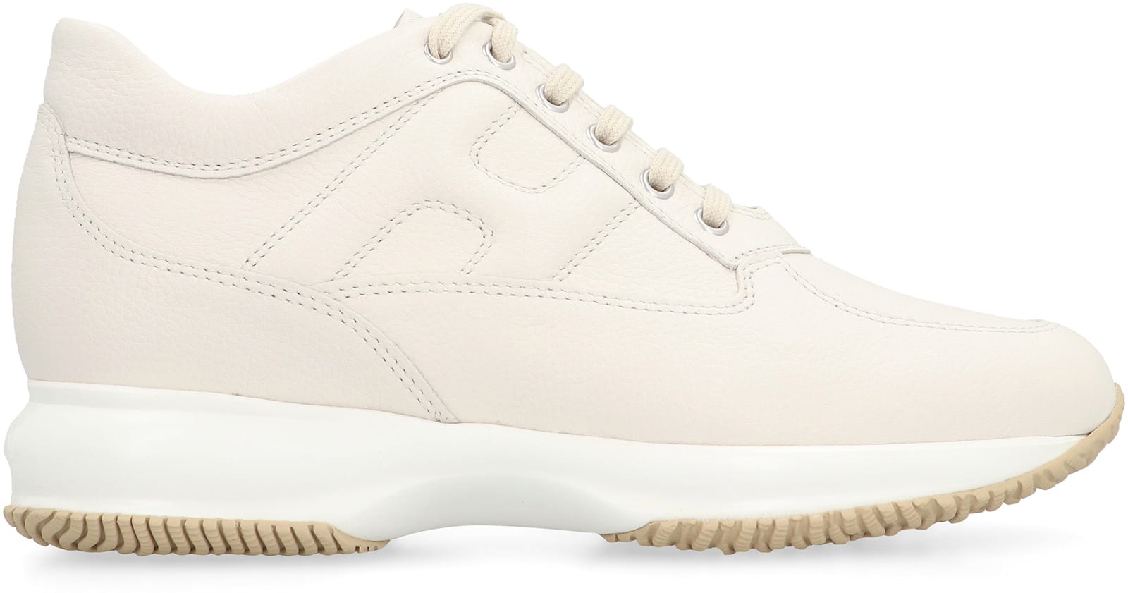 Hogan Interactive Woman Sneakers Light Grey Size 8 Leather In White