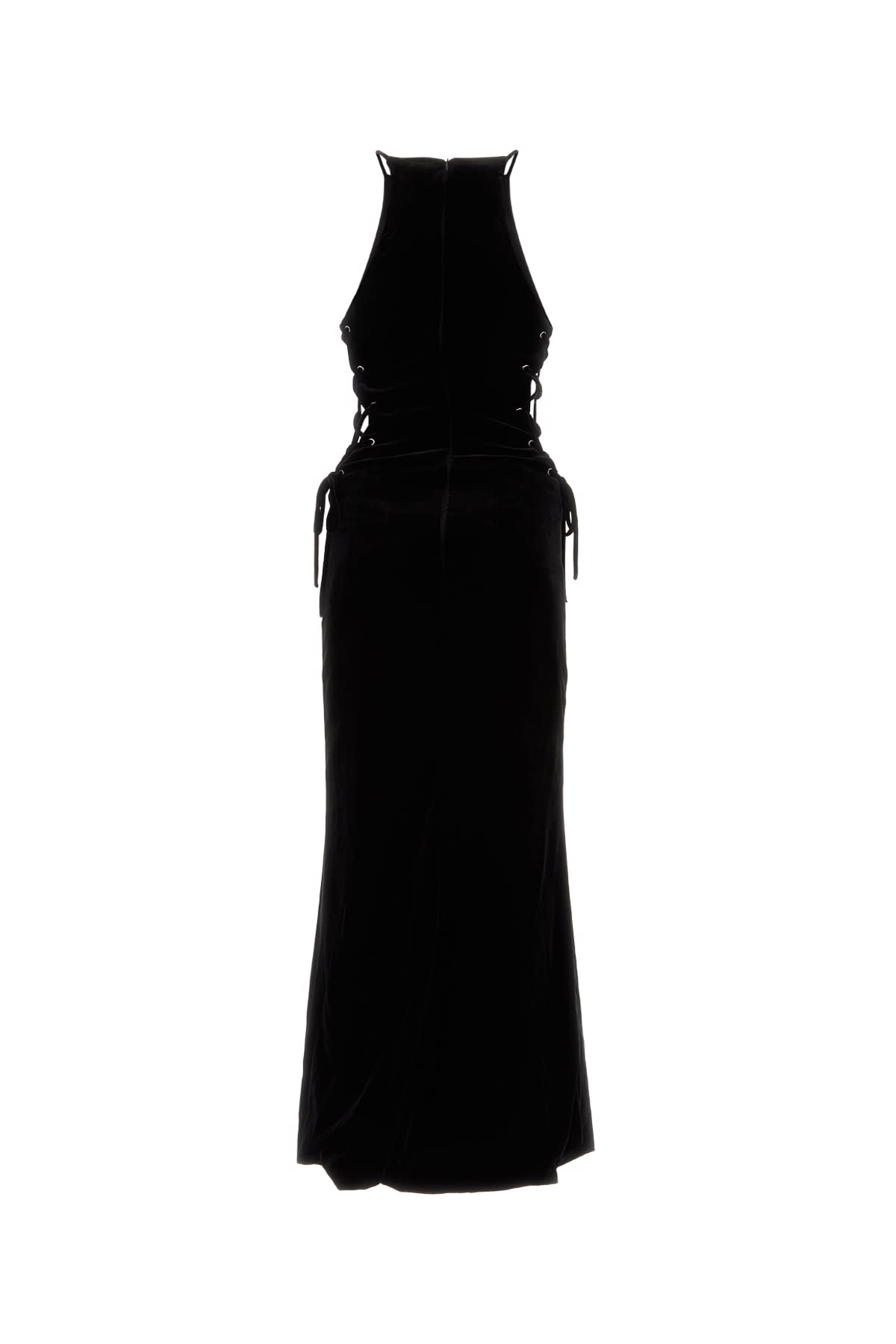 ワンピース ALESSANDRA RICH DRESS (FAB3479 900) Black lattice lace-up gown - women - ALESSANDRA RICH