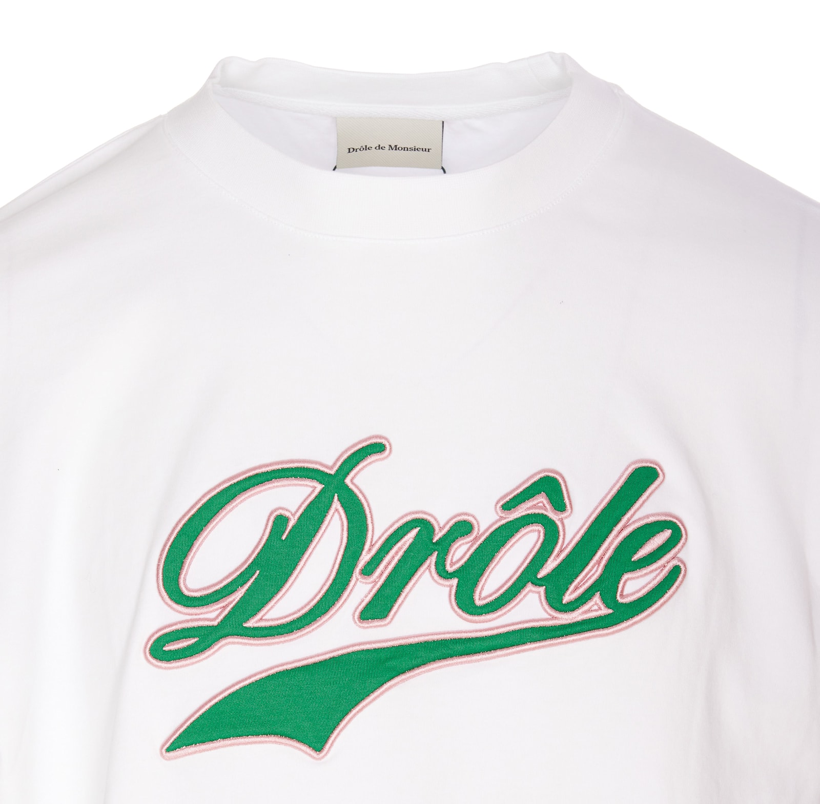 Shop Drôle De Monsieur Le Drole Sport Logo T-shirt In White