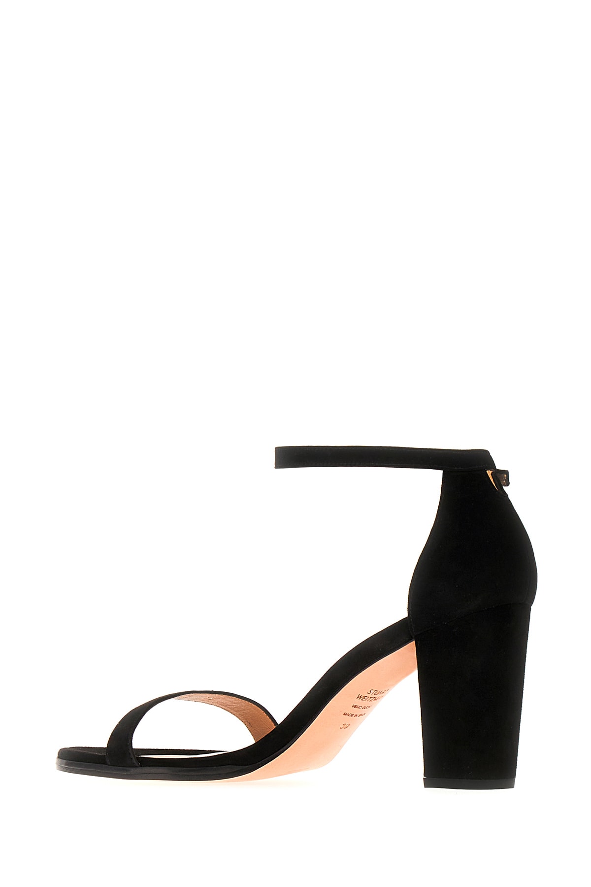 Shop Stuart Weitzman Black Suede Sandals In Blk