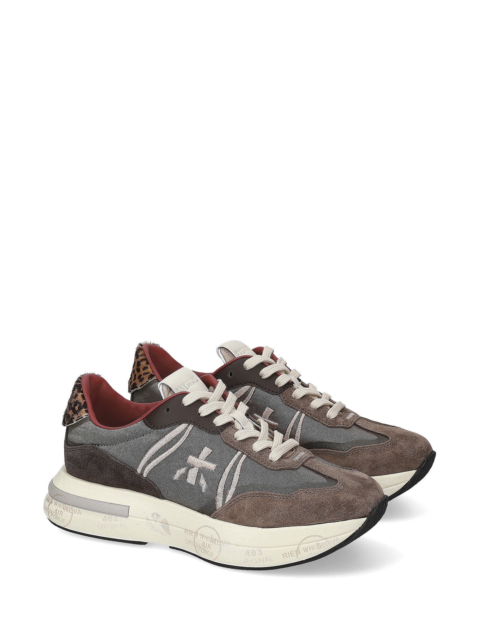 Shop White Premiata Sneaker Cassie 7003 Brown In Marrone