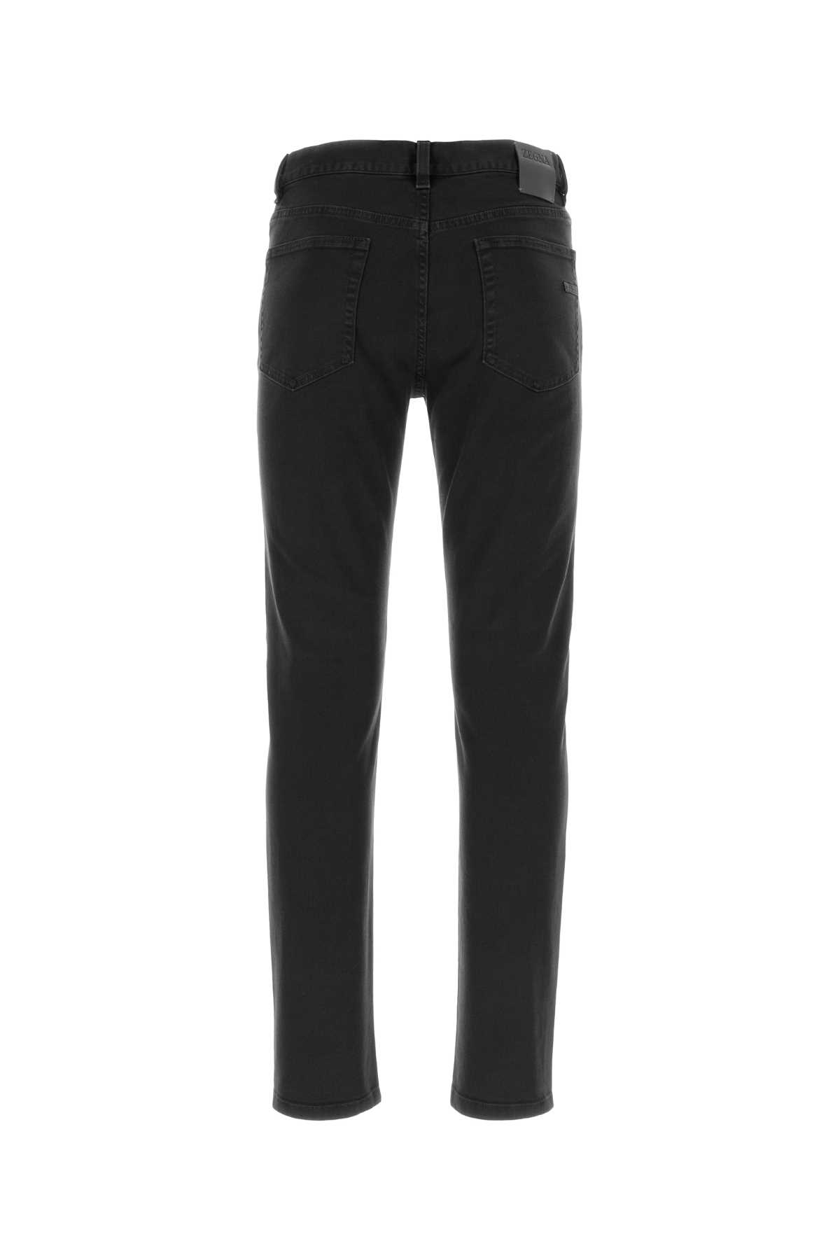 Shop Zegna Black Stretch Denim Roccia Jeans In K09