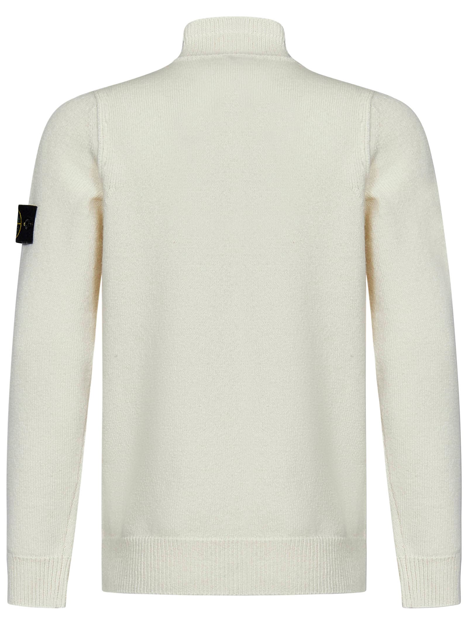 Shop Stone Island Sweater In White