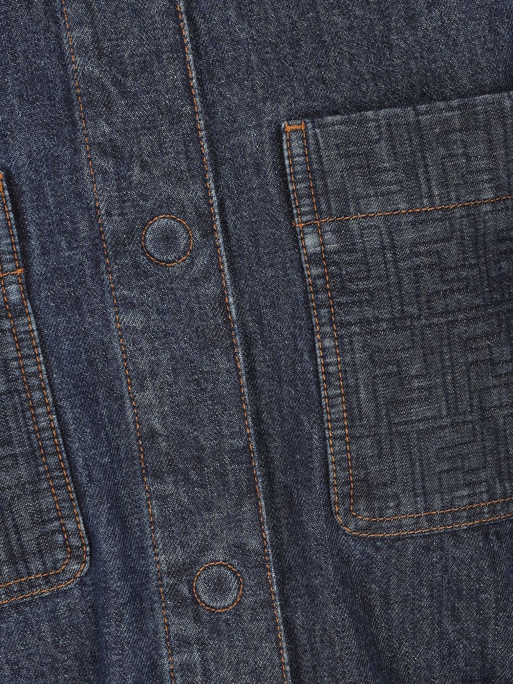 Fendi Go-to Denim Shirt Jacket With Quilted Ff Motif Clothing In Blue