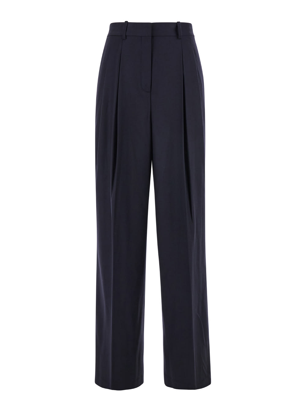 Shop Theory Blue Pants With Pences At The Front In Wool Woman