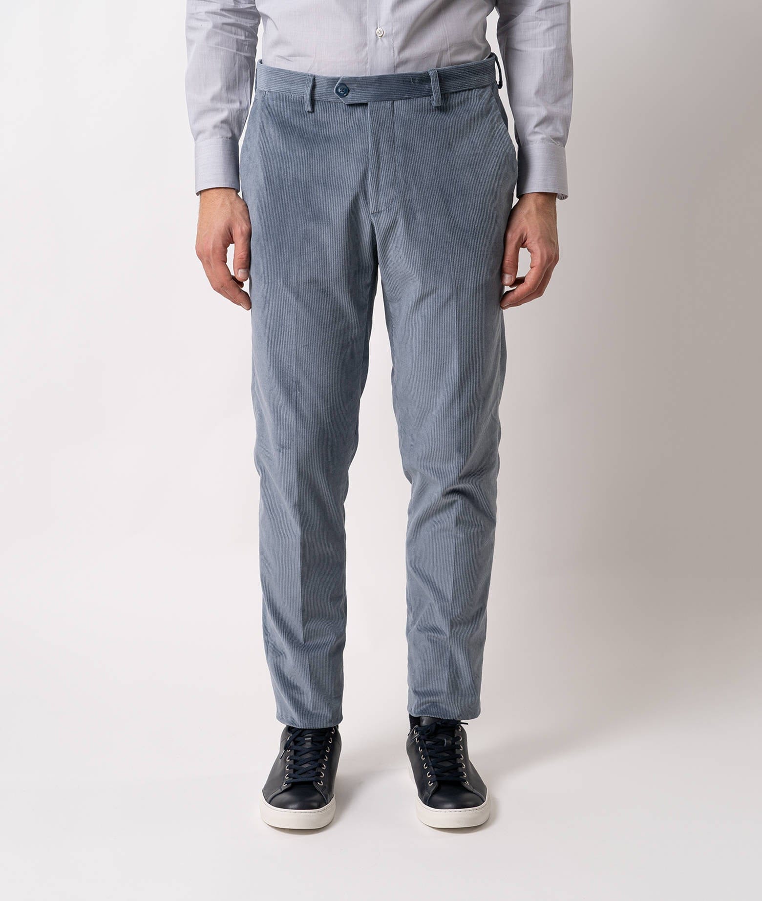 Larusmiani Velvet Trousers Howard Pants In Blue
