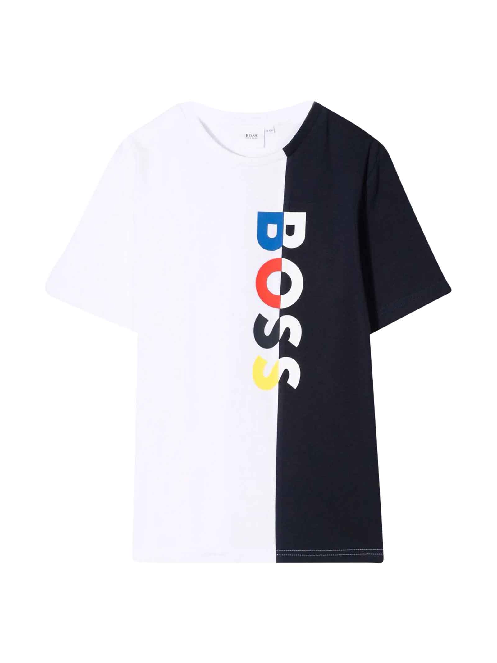 Hugo Boss Black And White Boy T-shirt With Print