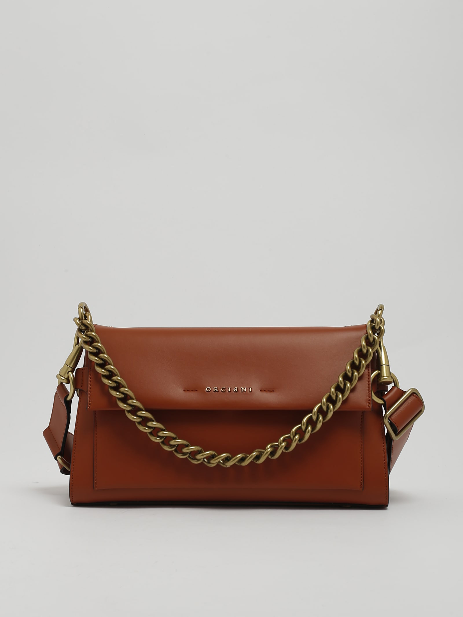 Orciani Missy Longuette Couture Shoulder Bag In Cuoio