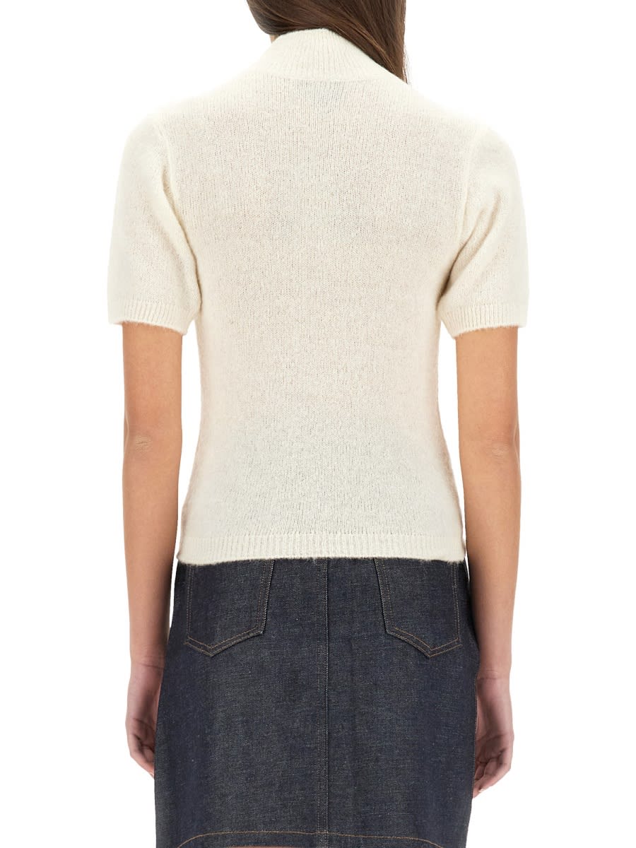 Apc Edie Short-sleeve Sweater In White