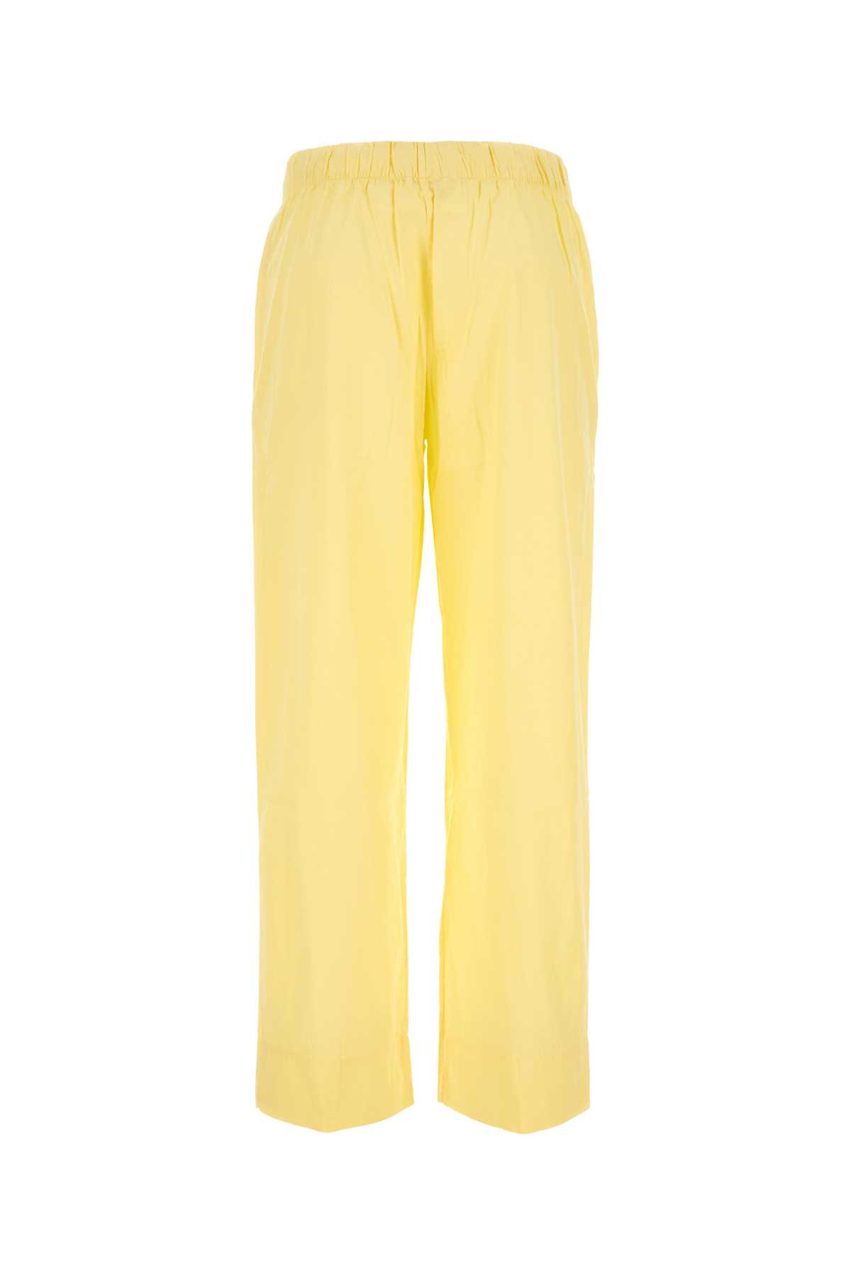 Shop Tekla Yellow Cotton Pyjama Pant In Lemonade